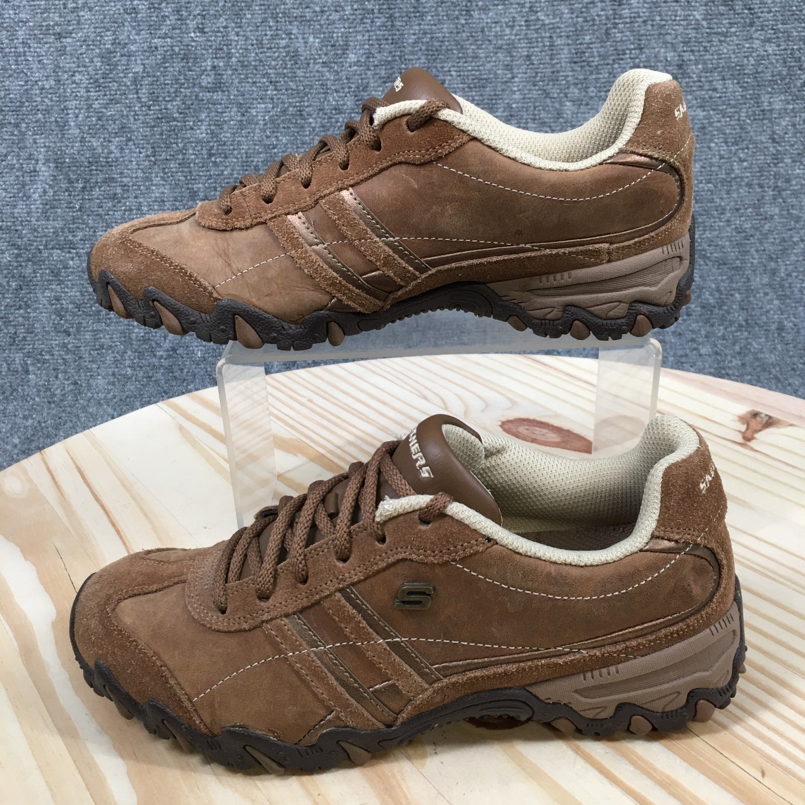 Skechers Shoes Womens 7 Trail Hiking Sneakers Lace Up Low Top Leather Brown