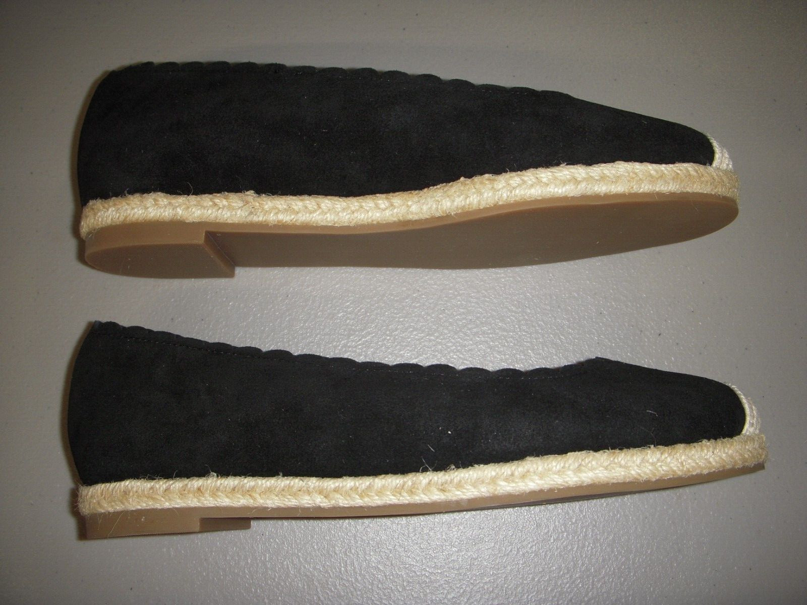 Isaac Mizrahi Live! Suede Leather Espadrille Flats Women’s US 5 M Pitch Black