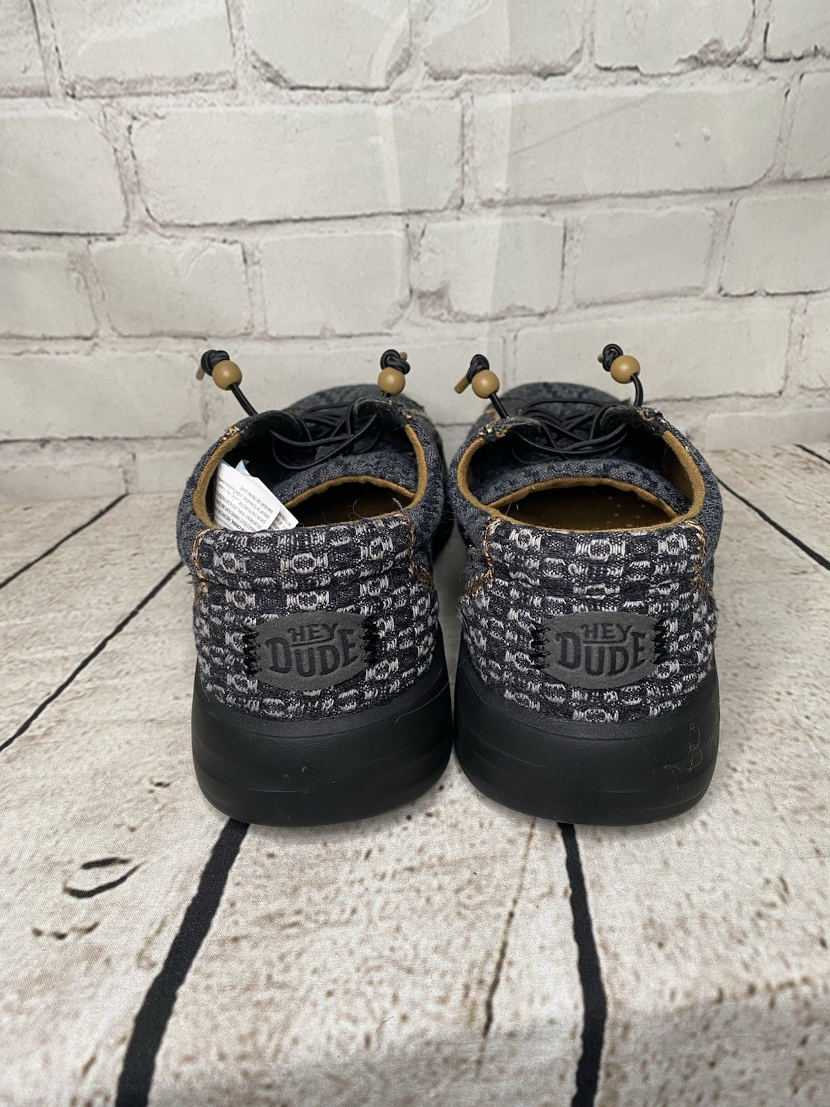 HEY DUDE KARINA TEXTURED BOHO BLACK SLIP-ON SHOES WOMEN’S SIZE 8 EU 39