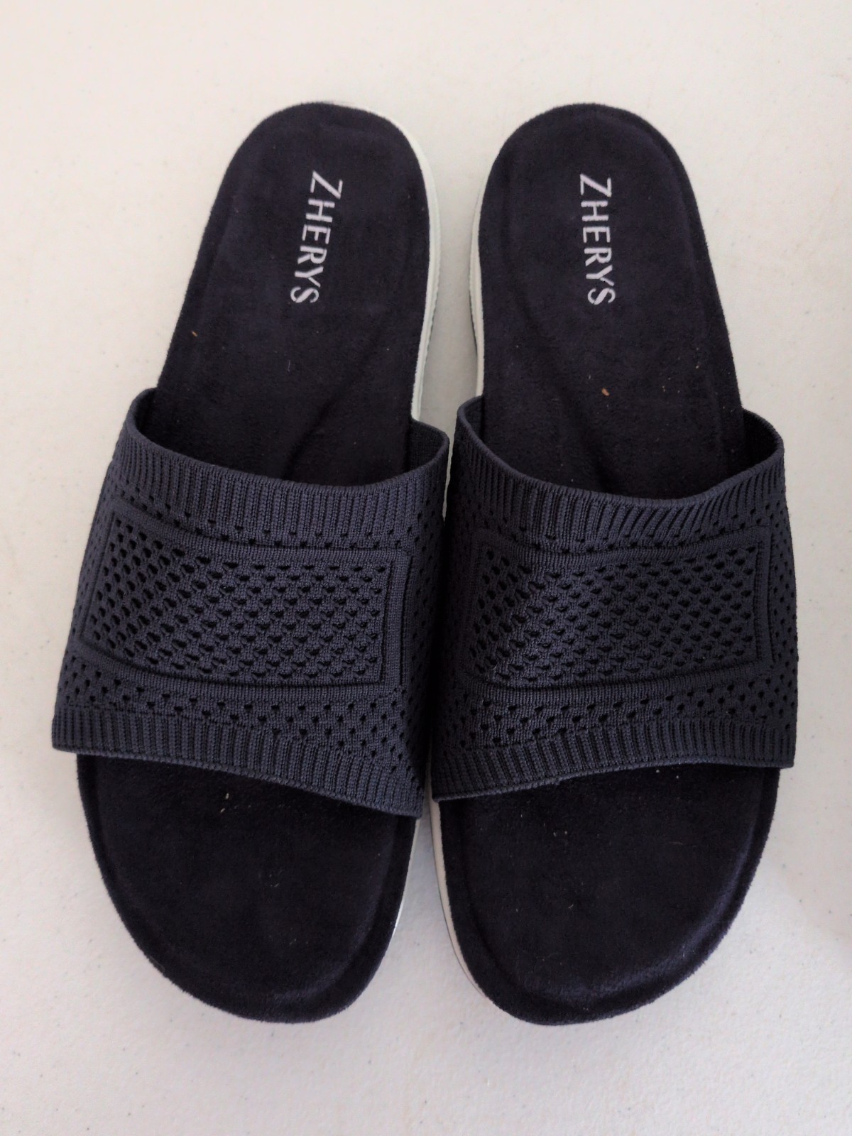 NIB Dark blue FLY KNIT India Ink open toe Shoes Slip-ons Women’s sz 12M ZHERYS