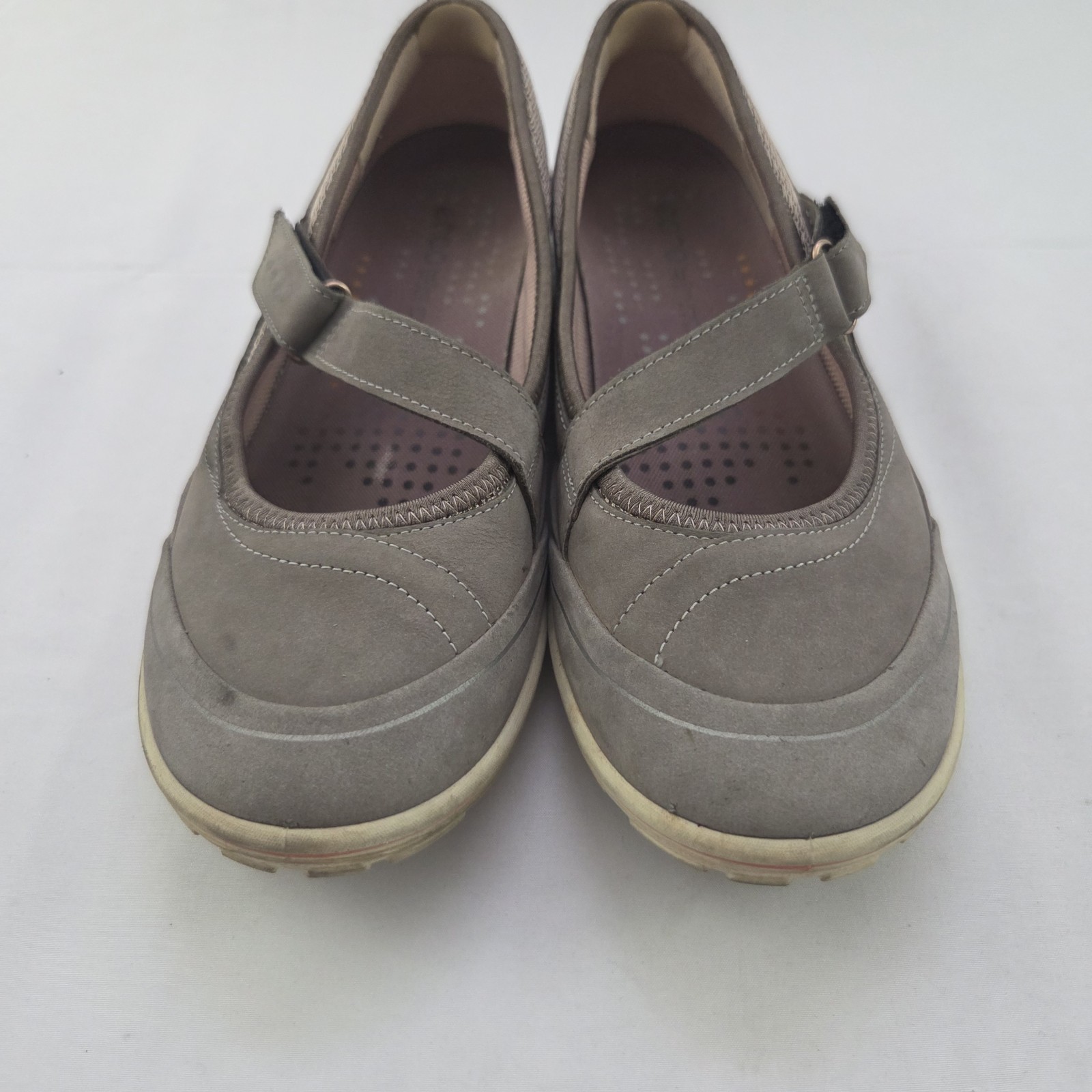 ECCO Mary Jane Sneakers Women’s Size 40 / 9.5 Gray Brown Hook & Loop Comfort