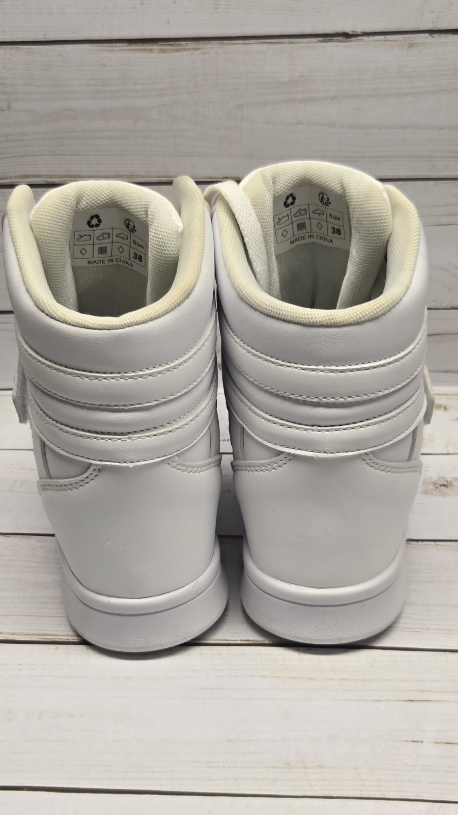 UBFEN Womens Shoes Hidden Wedges 5.5Cm Fashion Sneakers Size 7.5 Med, White