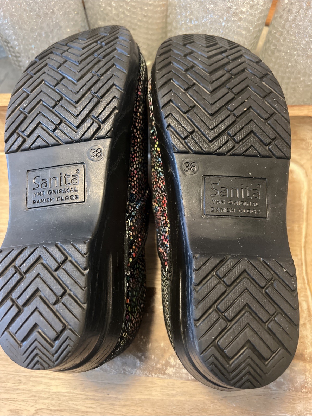 Sanita The Original Danish Clog Confetti Design Size EU 38 Workwear Casual