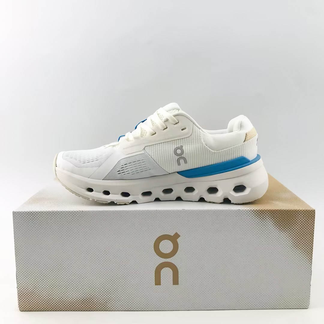 ON Cloudrunner 2 White/Blue Women’s Super Foam 360° Comfort Running Sneakers