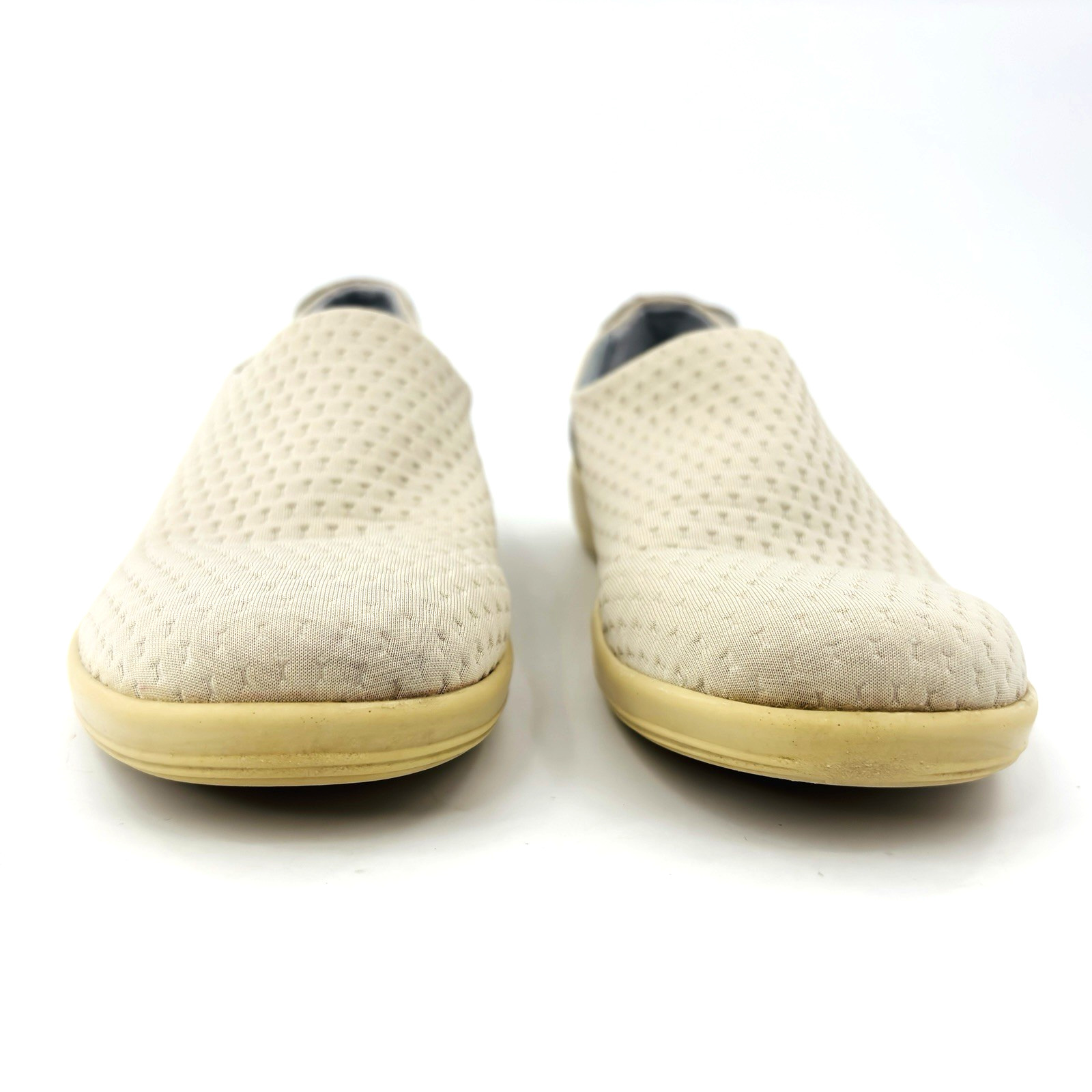 Womens 8-8.5 39 Ecco Soft 2.0 Slip On Sneakers Soft Stretch Walking Shoes Beige