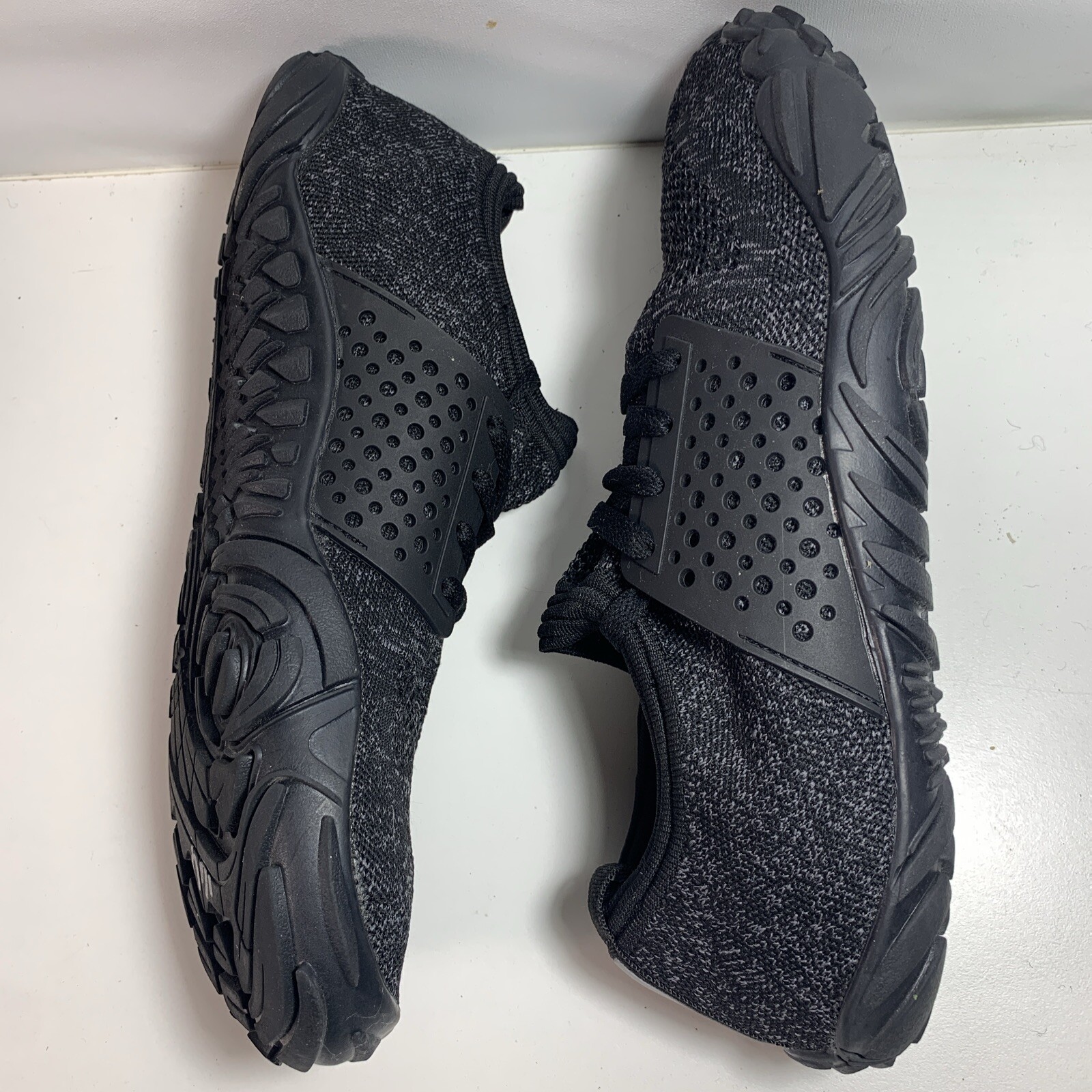 Sports Womens Sneaker Water Shoe Black Mesh Slip On Laces Round Toe EU 45