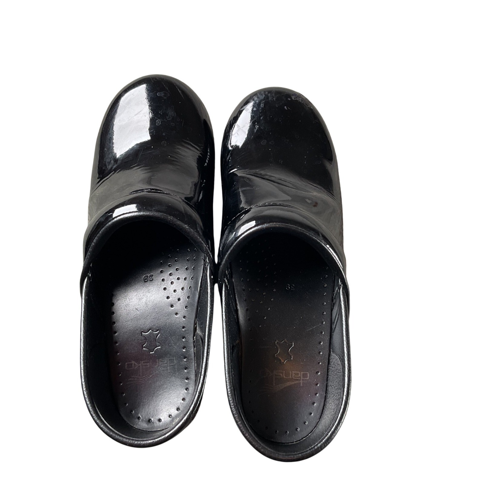 Dansko Black Patent Leather Professional Clogs Size 39