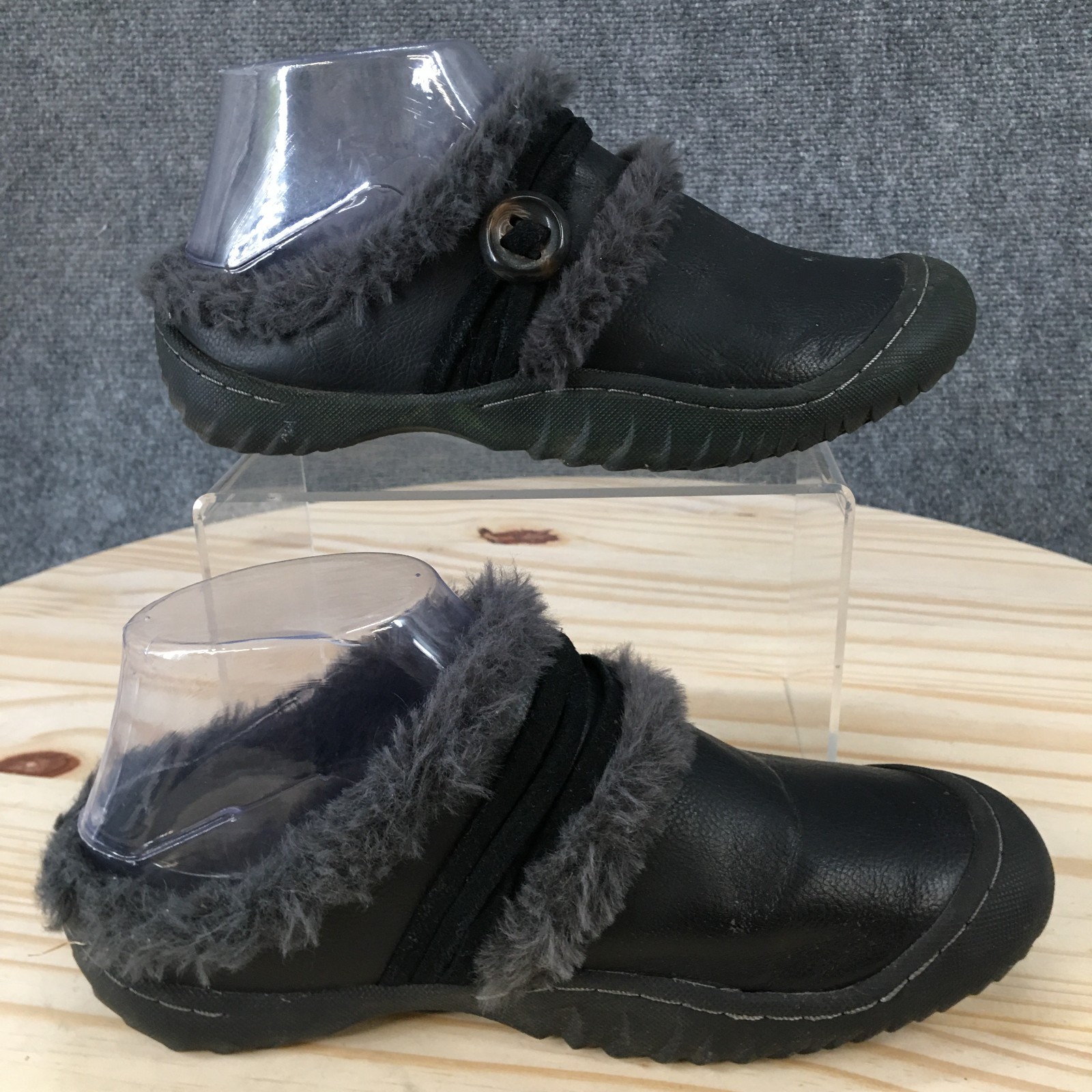 Jsport by Jambu Shoes Womens 6 M Holiday Clogs Black Leather Closed Toe Comfort