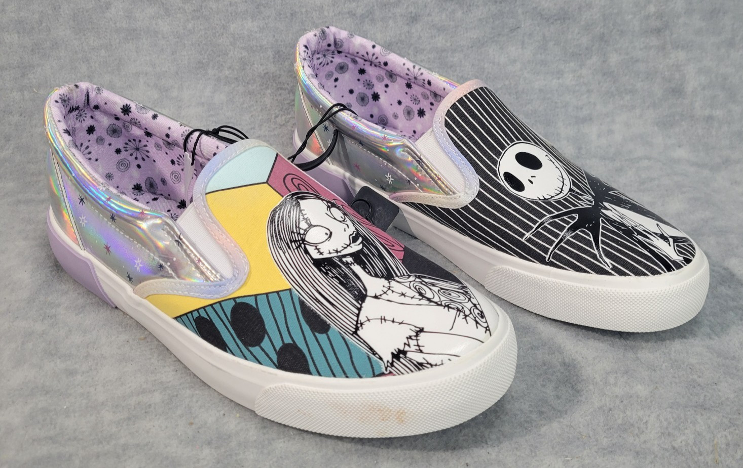 Disney Nightmare Before Christmas Sneakers Slip on Jack & Sally Women’s 7.5 NWOT