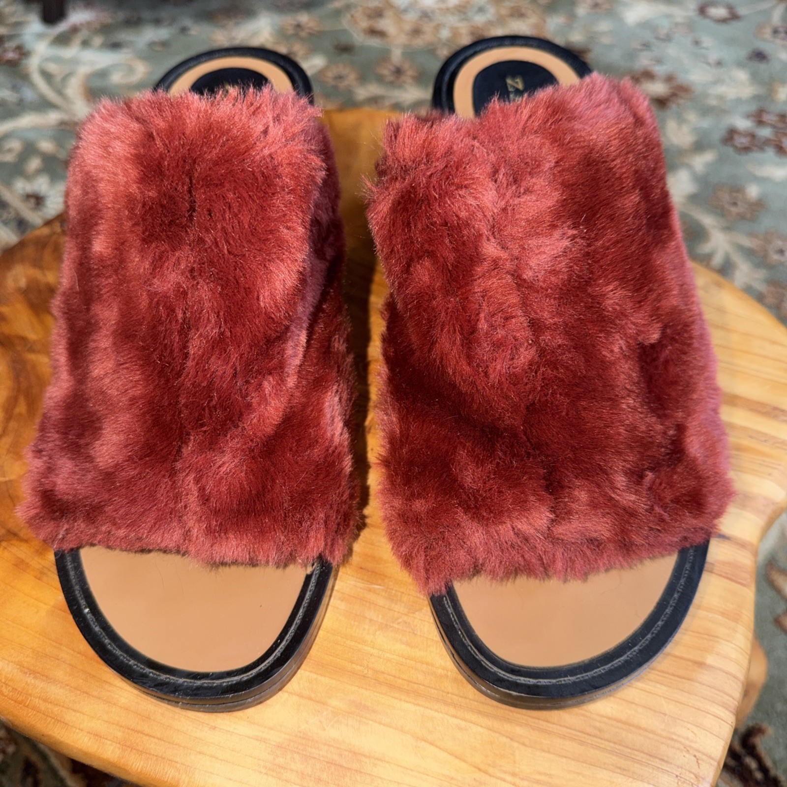 SARA Mules TRF Slip on Soft Burgandy Women’s Size 39