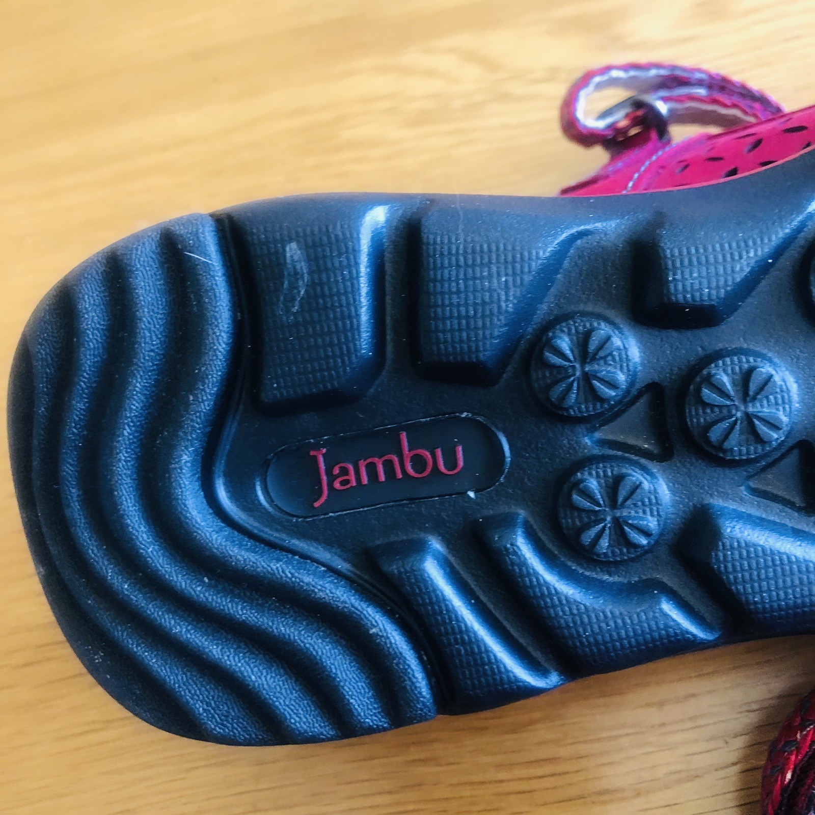 Jambu Mules Womens Bailey Red 6.5 Leather Clog Shoes Mary Jane Hook Loop Comfort
