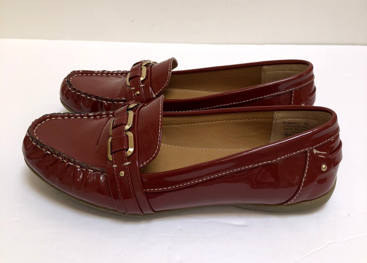 Bass Betsy Rust Vegan Man Made Patent Moc Loafer Shoes Women’s 7M