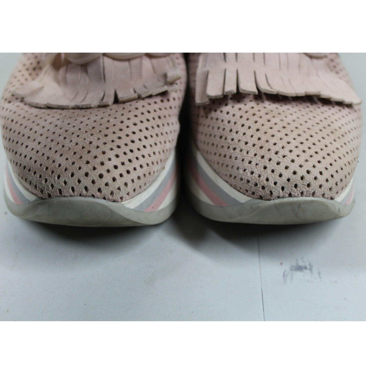 Softwaves Cadie platform loafers light pink/taupe suede Womens 39