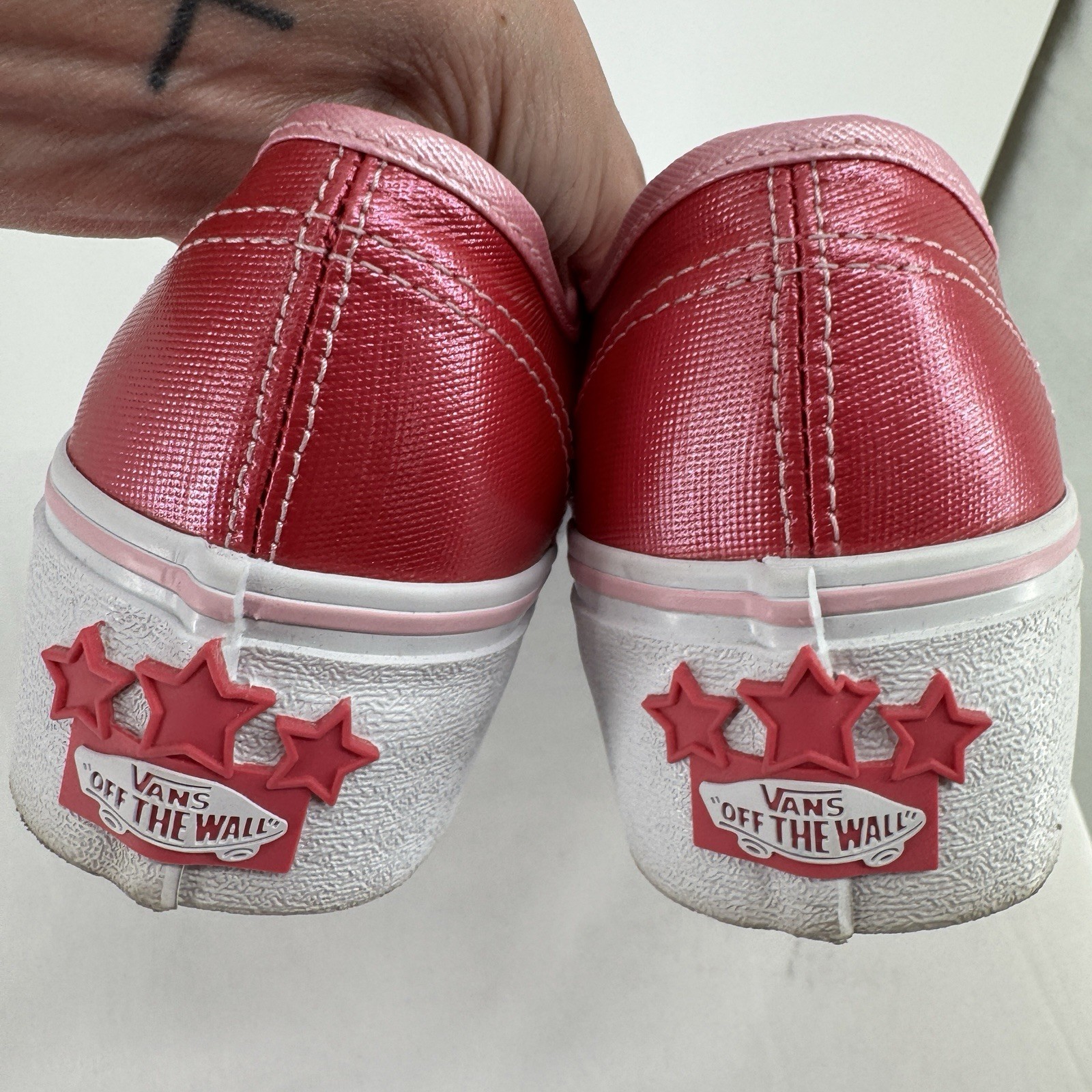 Barbie x Vans shoes womens 8 pink leather platform lace up preppy rare low top