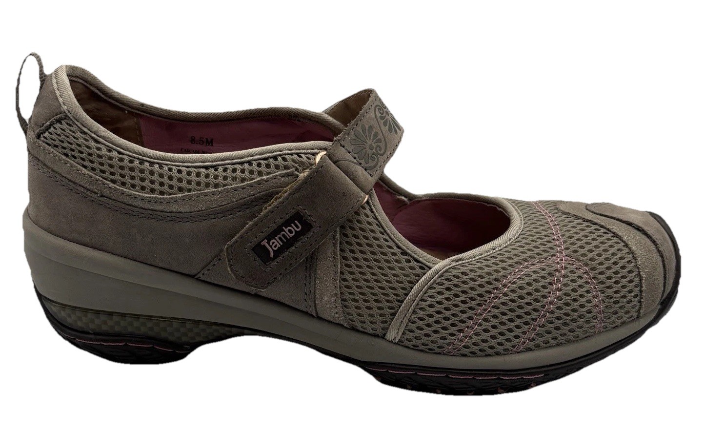 JAMBU Cascade Taupe Leather Mesh Shoes Mary Jane Terra Design Walk Womens Sz 8.5
