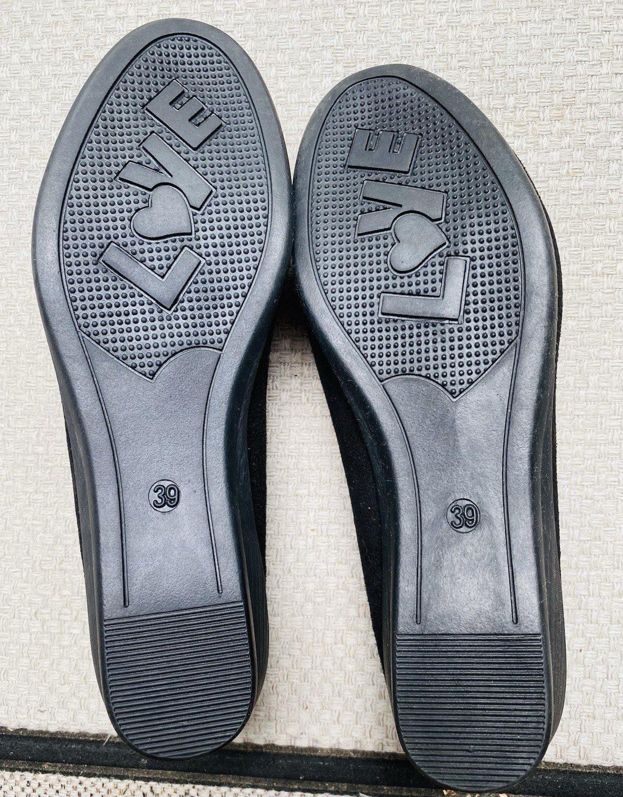 LOVE Women’s Black Wedges Size 8 – 8.5. NEW Ballerina Style 1.5” Heel. EU sz 39.