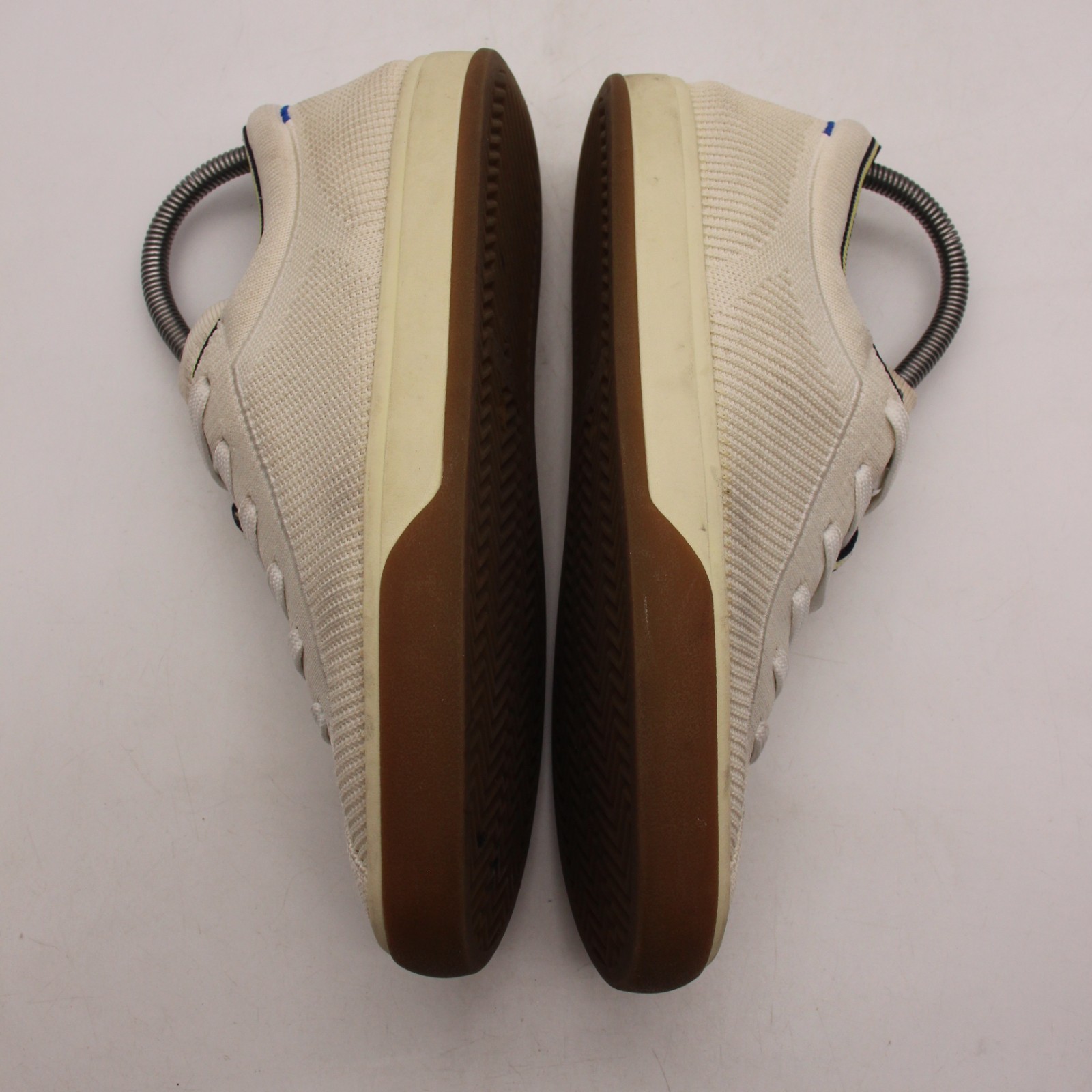 Rothys The Lace Up Sneaker Women’s Size 9 Blonde Ivory Knit Comfort Low Top