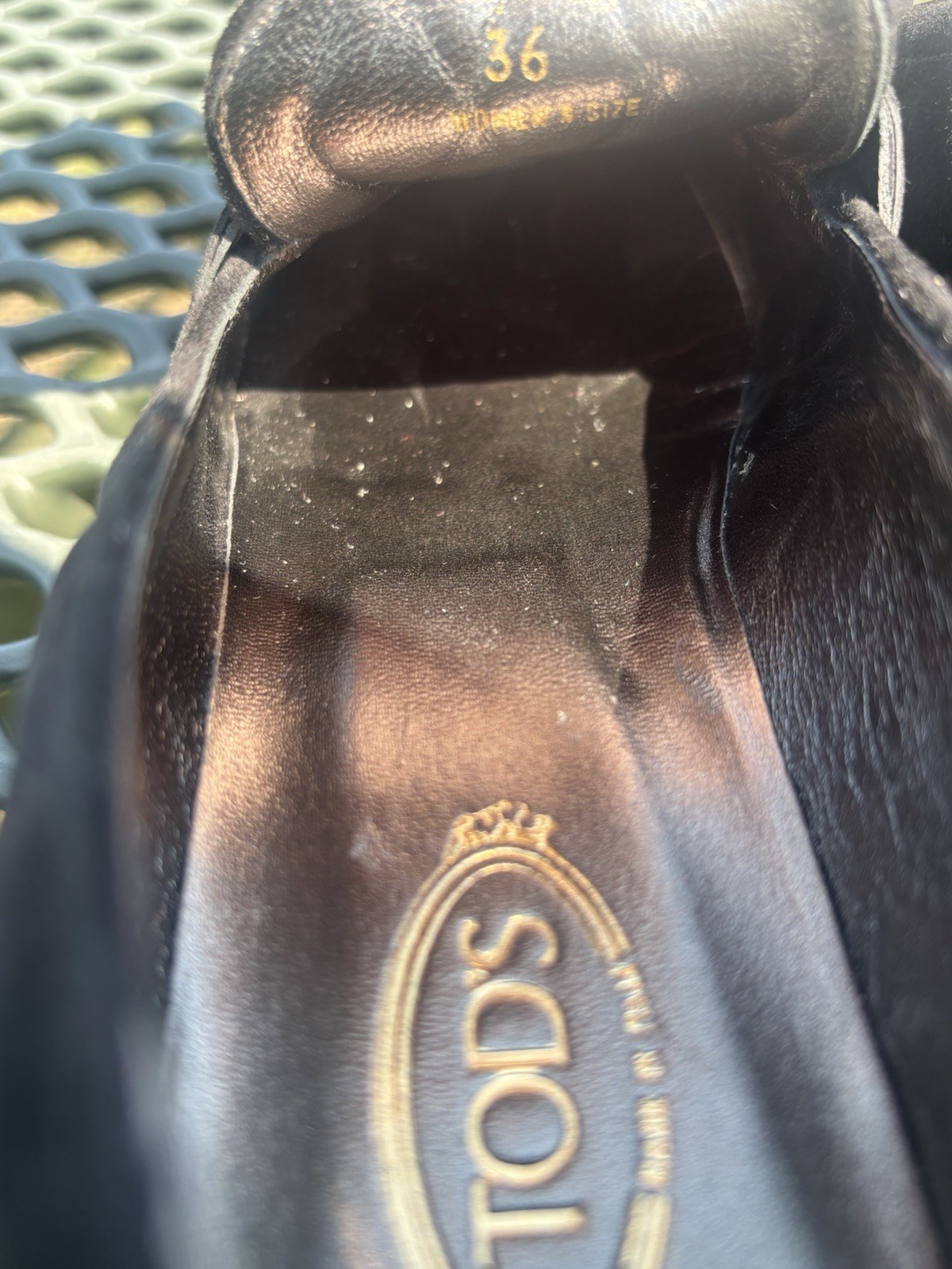 Tods Women Quilted Loafers Suede Diamond Pattern Italy Size 36