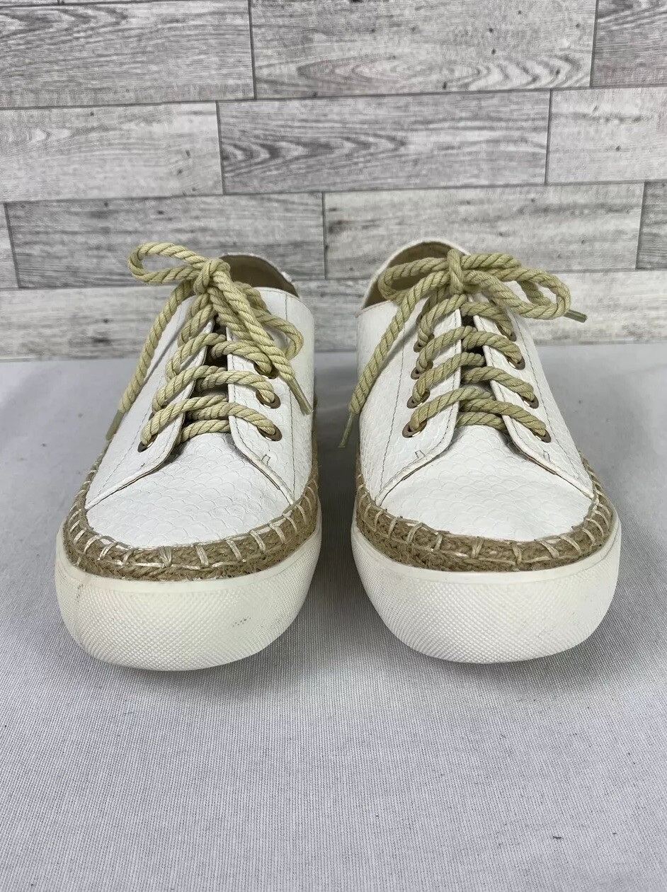 Venus Women’s White Reptile Print Lace Up Boho Comfort Shoes Size 10