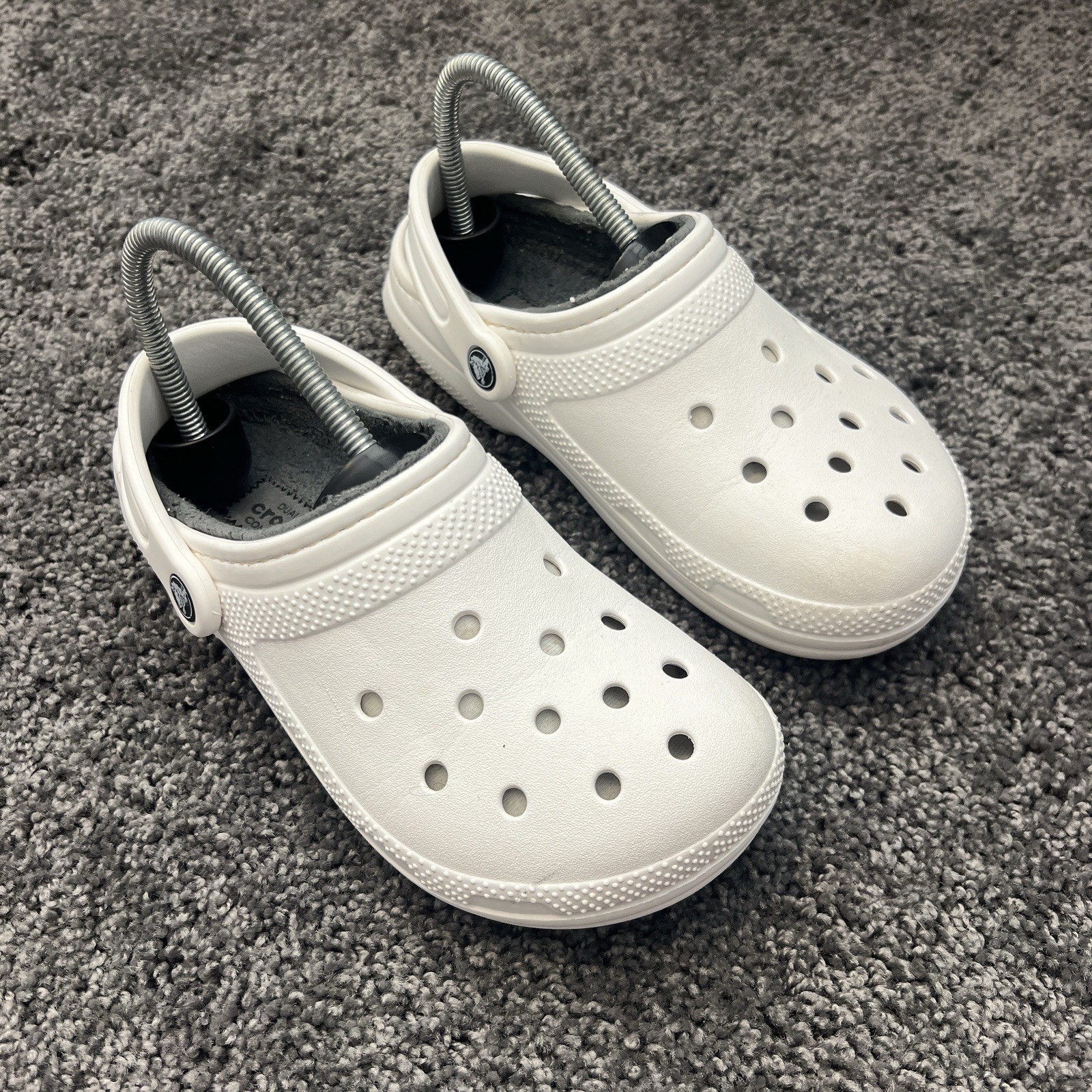 Crocs Dual Comfort Casual Unisex Adult White Lined Slip On Clogs Size M 4 W 6