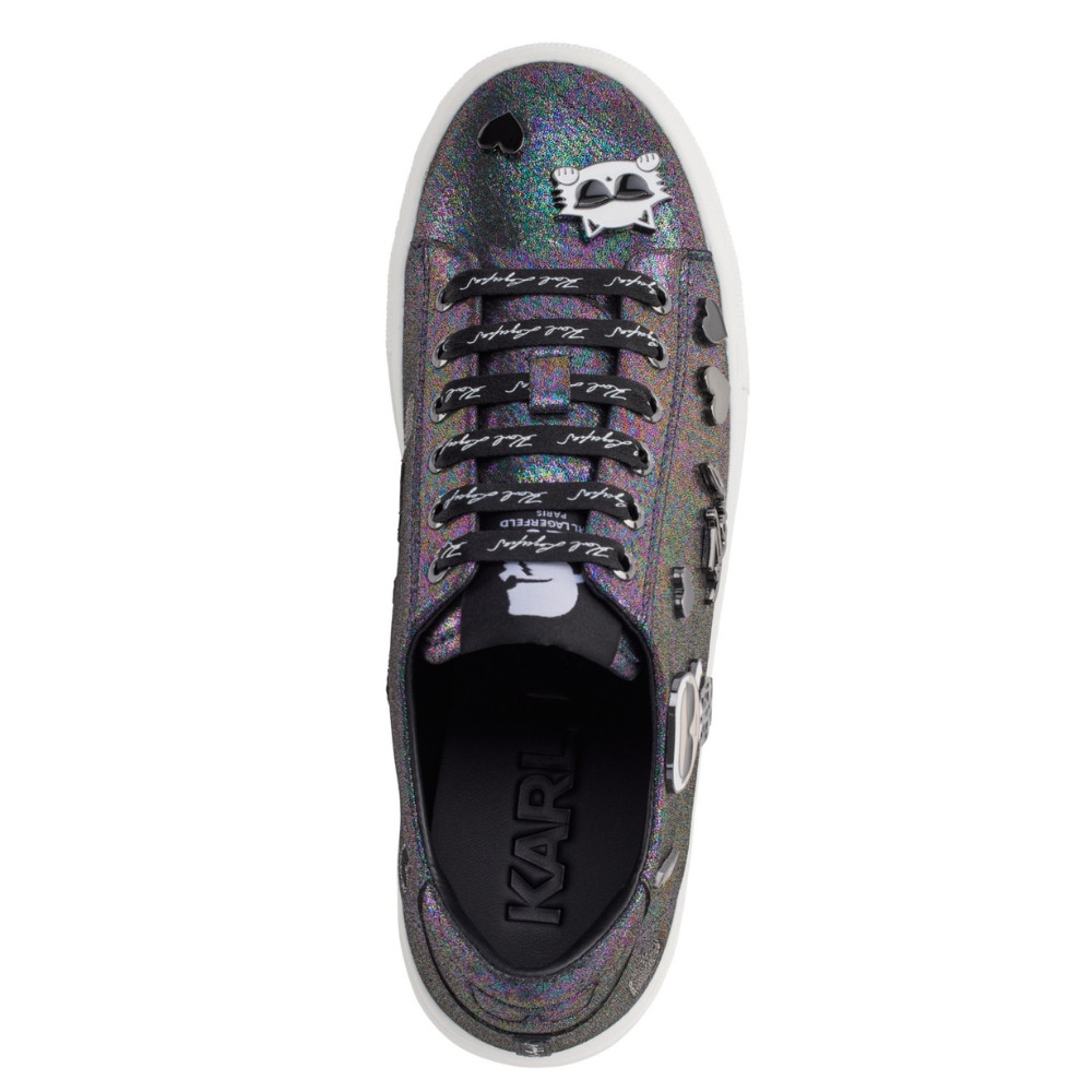 Karl Lagerfeld Paris Cate Pins Lace Up Sneakers Womens 8 Multi Shoes HAWK2163