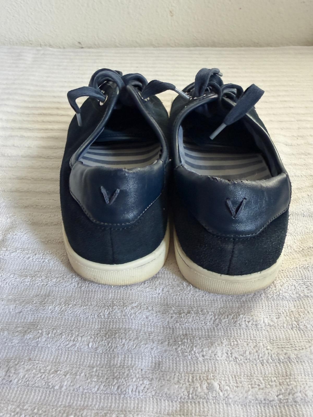 Vionic Brinley Nautical Navy Blue Suede Lace Up Sneakers Womens 9.5