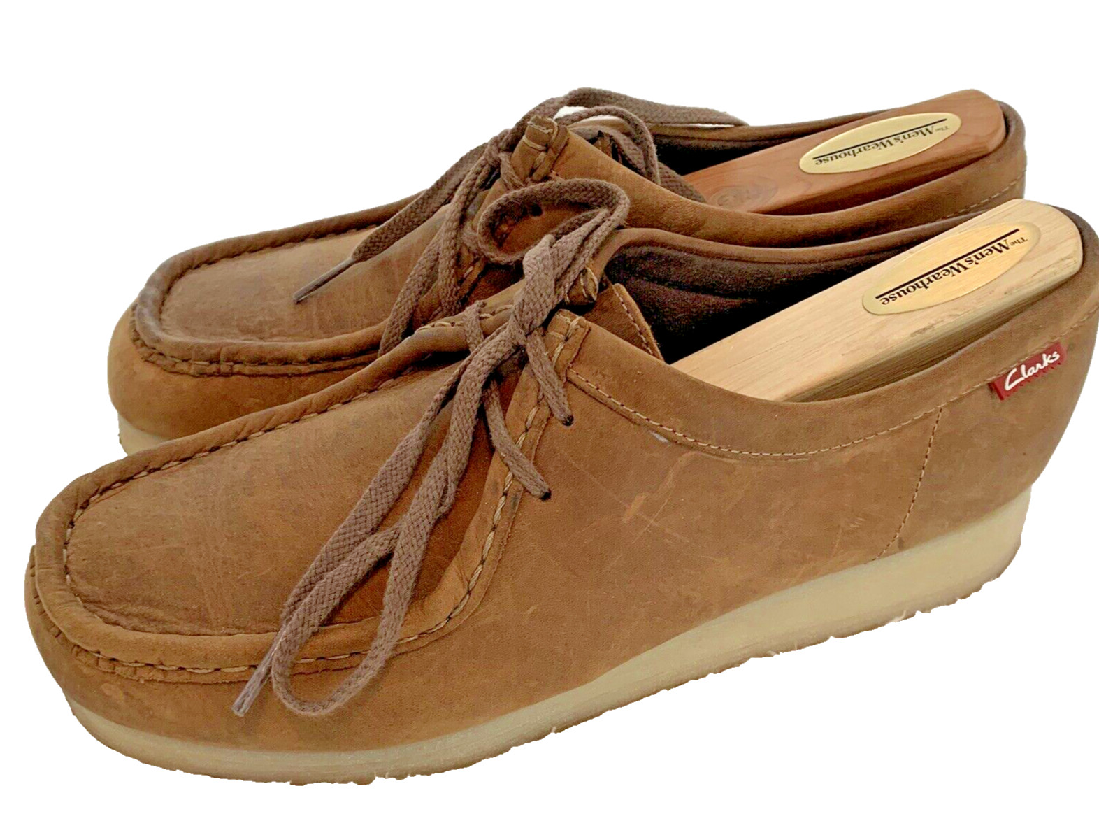 CLARKS DESERT CHUKKA WOMENS BROWN LEATHER CREPE SOLE SZ 8