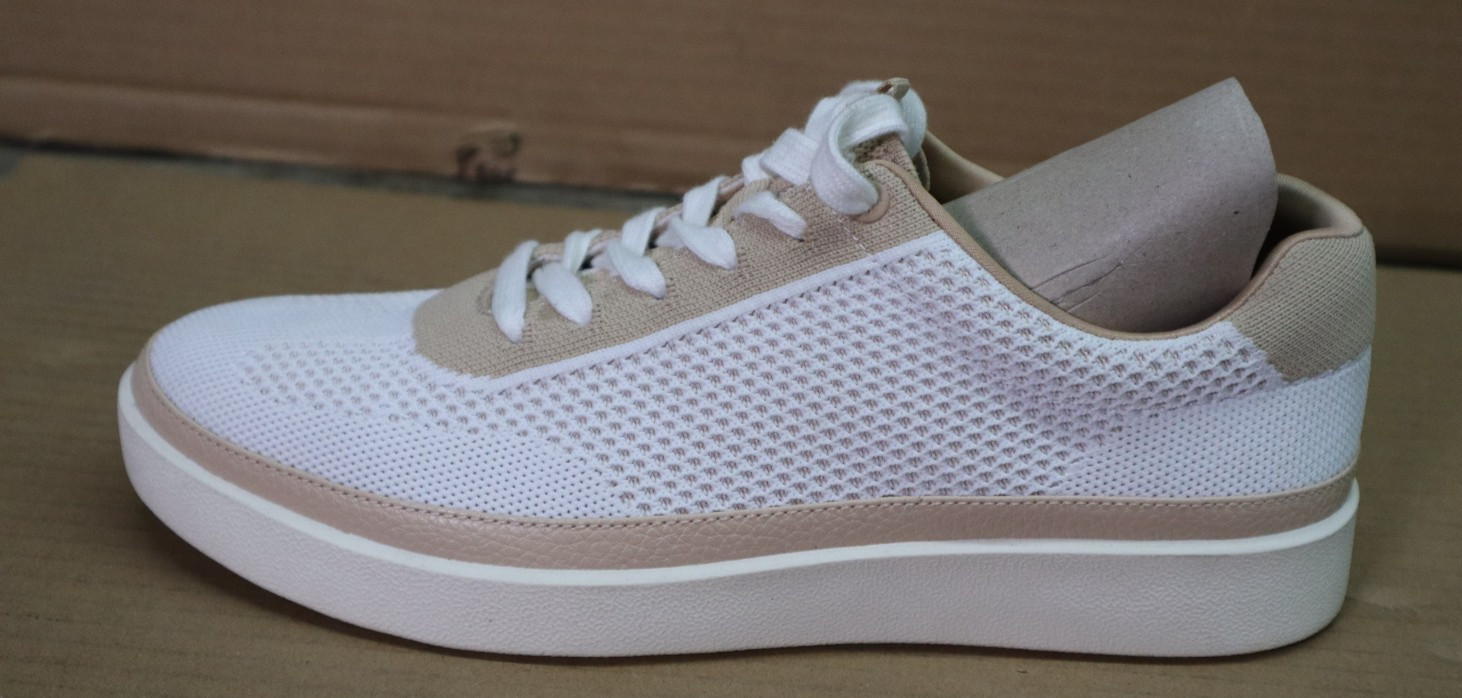 Vionic Galia Knit Lace-Up Sneakers White & Beige Women’s Size 8.5W