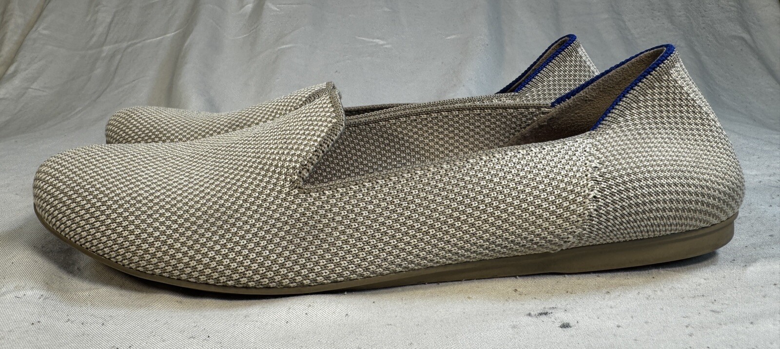 Rothy’s The Loafer 8 Ecru Beige Knit Sustainable Flat Shoe