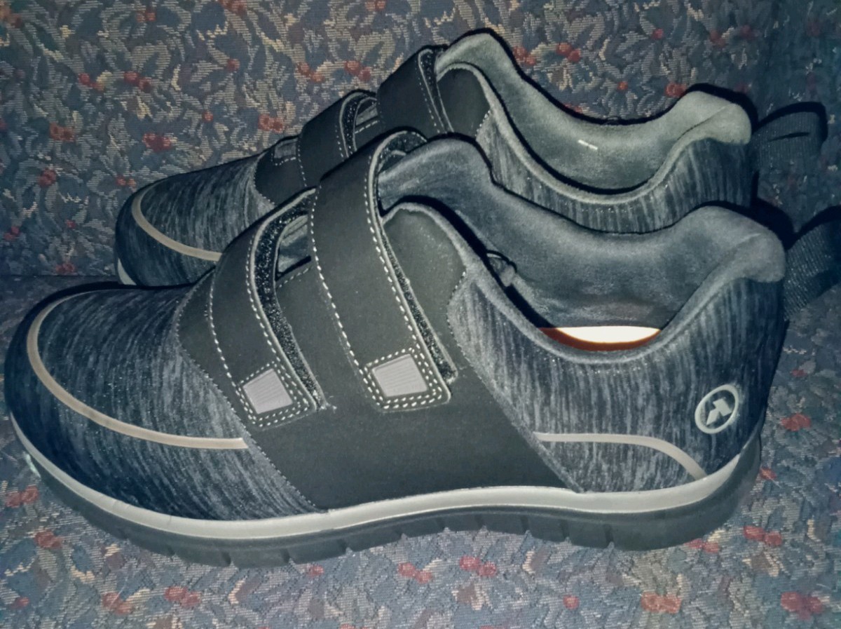 Anodyne Womens No 7 Sport Trainer Diabetic Shoes Slip-on 10 W Black Grey comfort