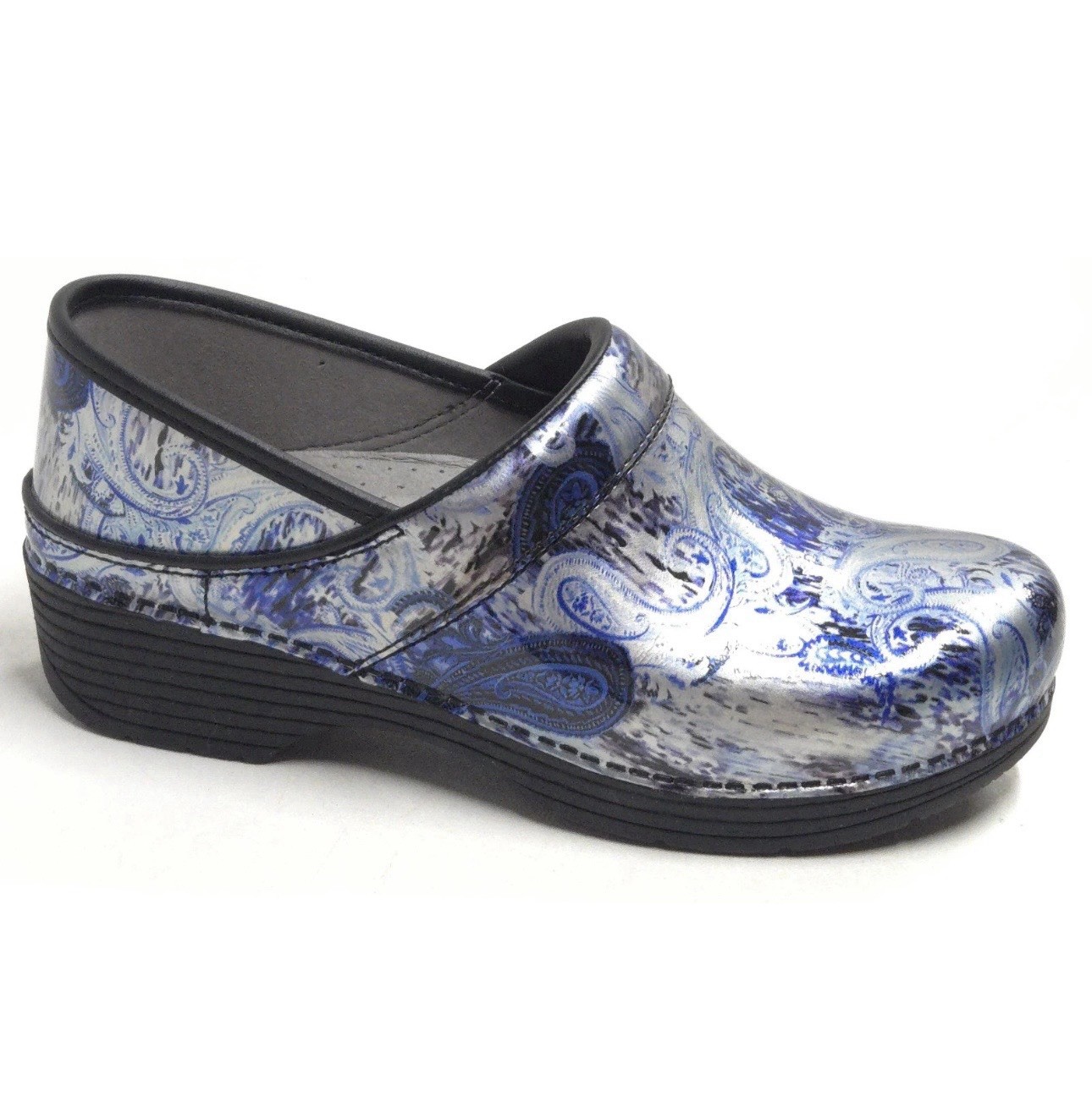 DANSKO LT PRO Clogs Blue Paisley Patent Leather Nursing Sz. 42 Or 11.5 Women’s