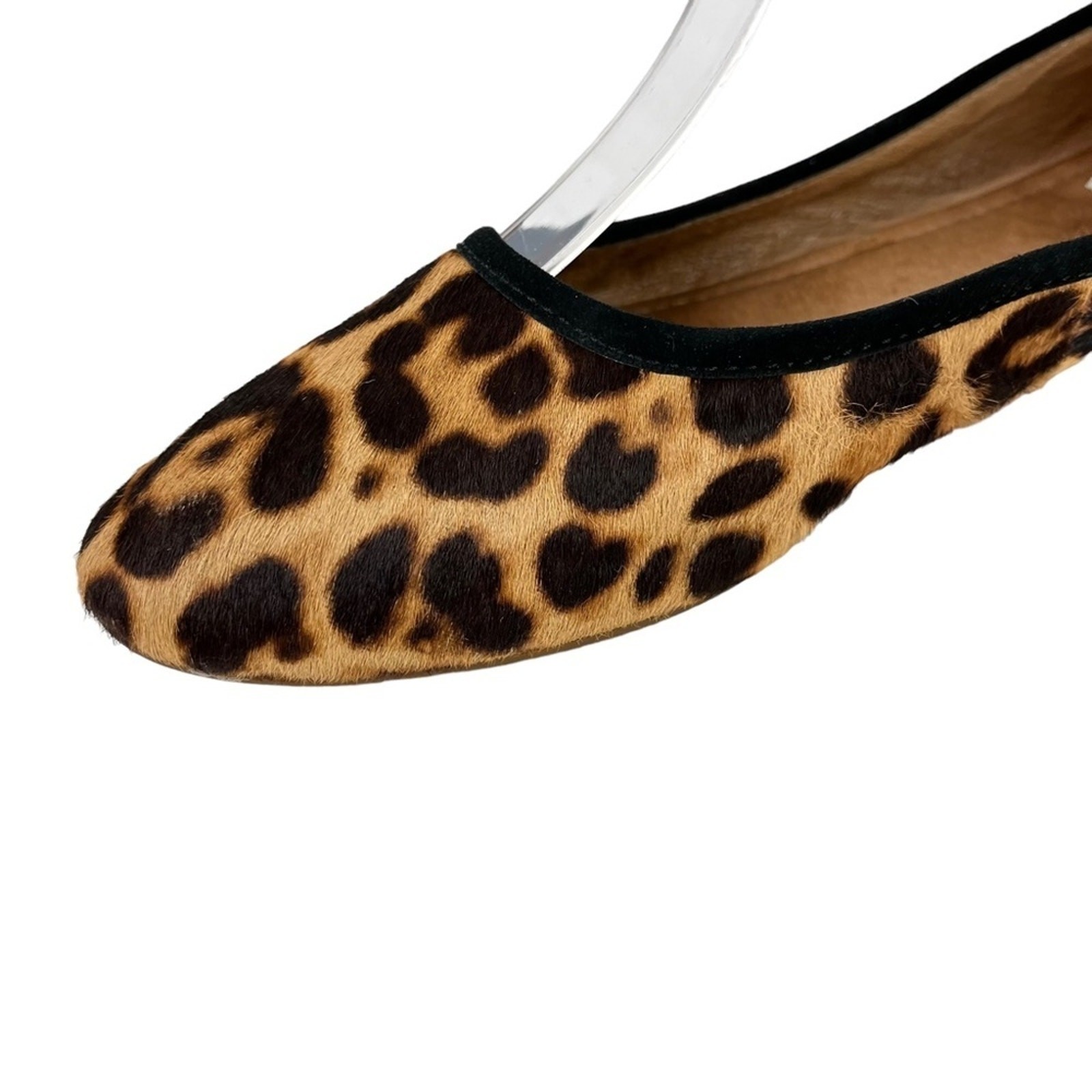 MADEWELL Pony Calf Hair Fur Leopard Print Genuine Leather Flats Shoes Loafer 9.5