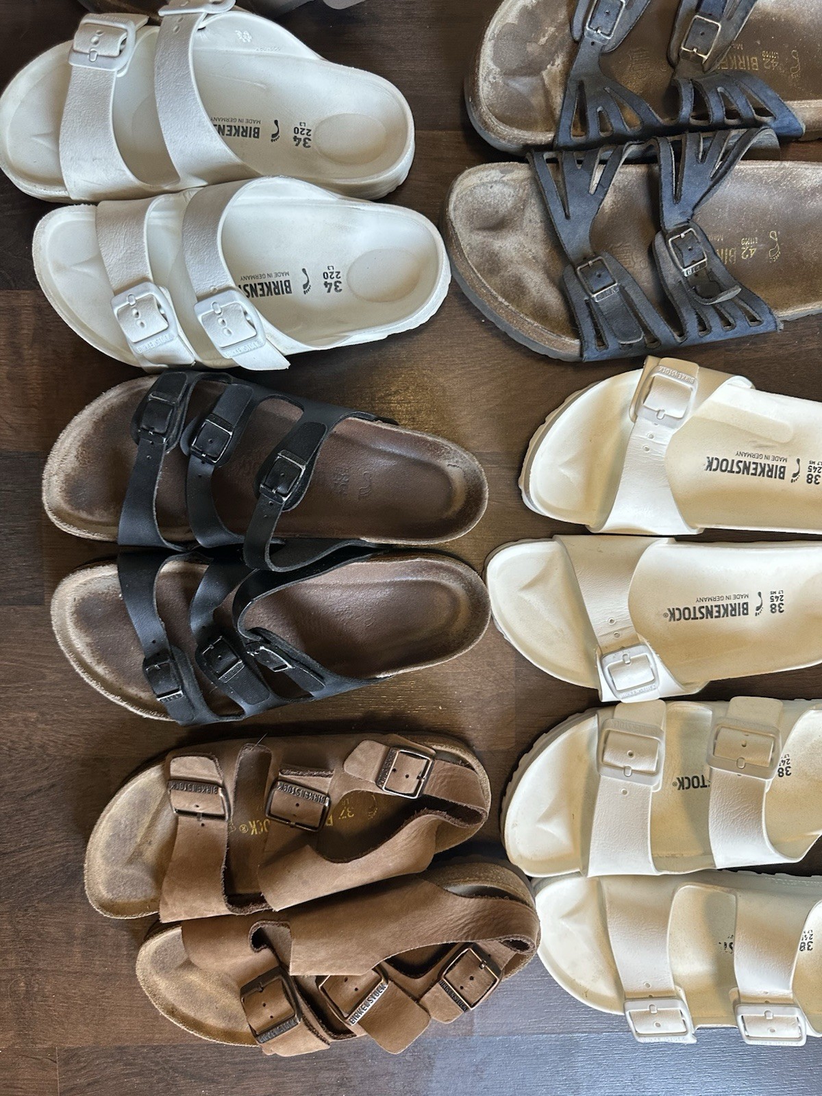 Birkenstock Sandals Wholesale Collection LOT of 17 USED Rehab Distressed Resale