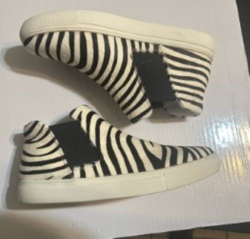 NWOT Coconuts by Matisse Zebra Print Slip-On Sneakers Artsy Preppy Biker Women 6