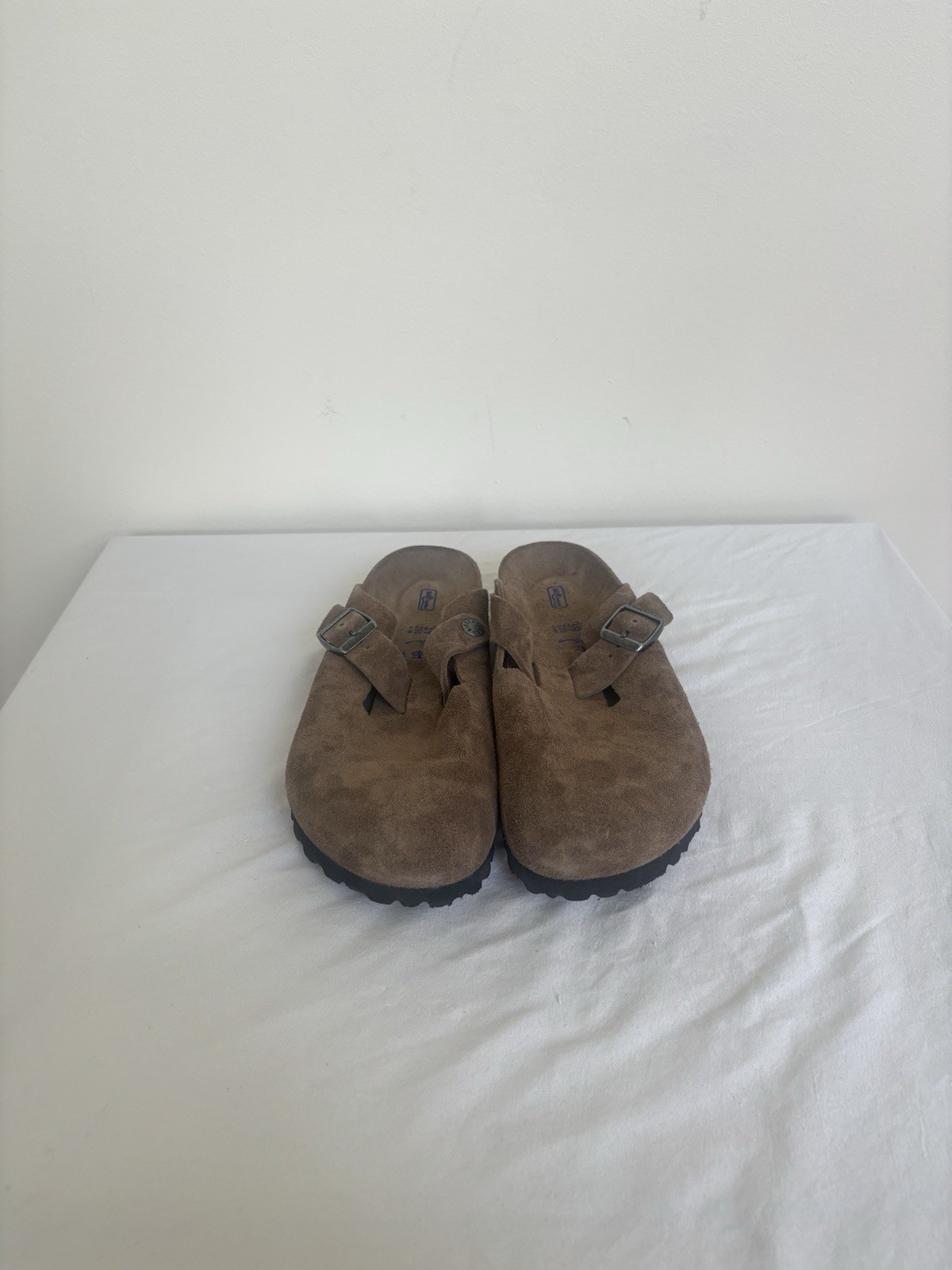 Birkenstock Boston Clogs Brown Suede Size 8 Eu39 Narrow Fit Soft Footbed