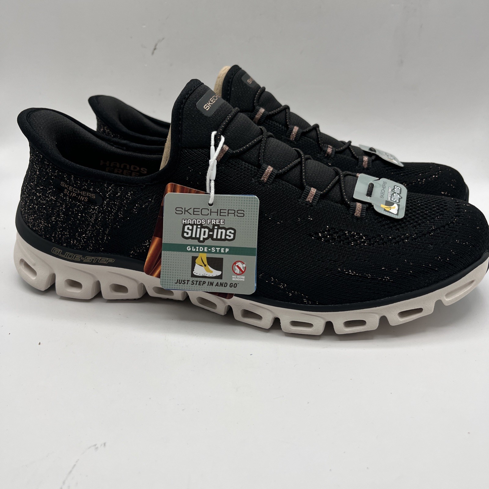 Skechers Women’s Slip-ins Glidestep Mesh Sneakers Black Air Cooled Foam Sz 9.5