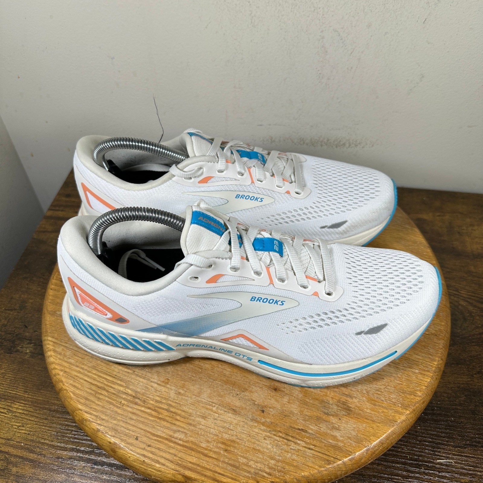Brooks Adrenaline GTS 23 Women’s Running Shoes White Blue Size 11 1203811B152