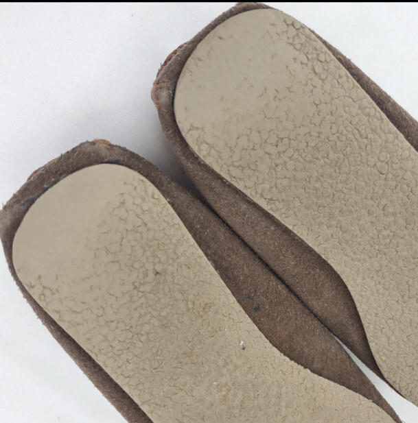 Minnetonka Moccasin Loafers Ws 6 Brown Suede Pile Lined Rawhide Boat Lacing 4012