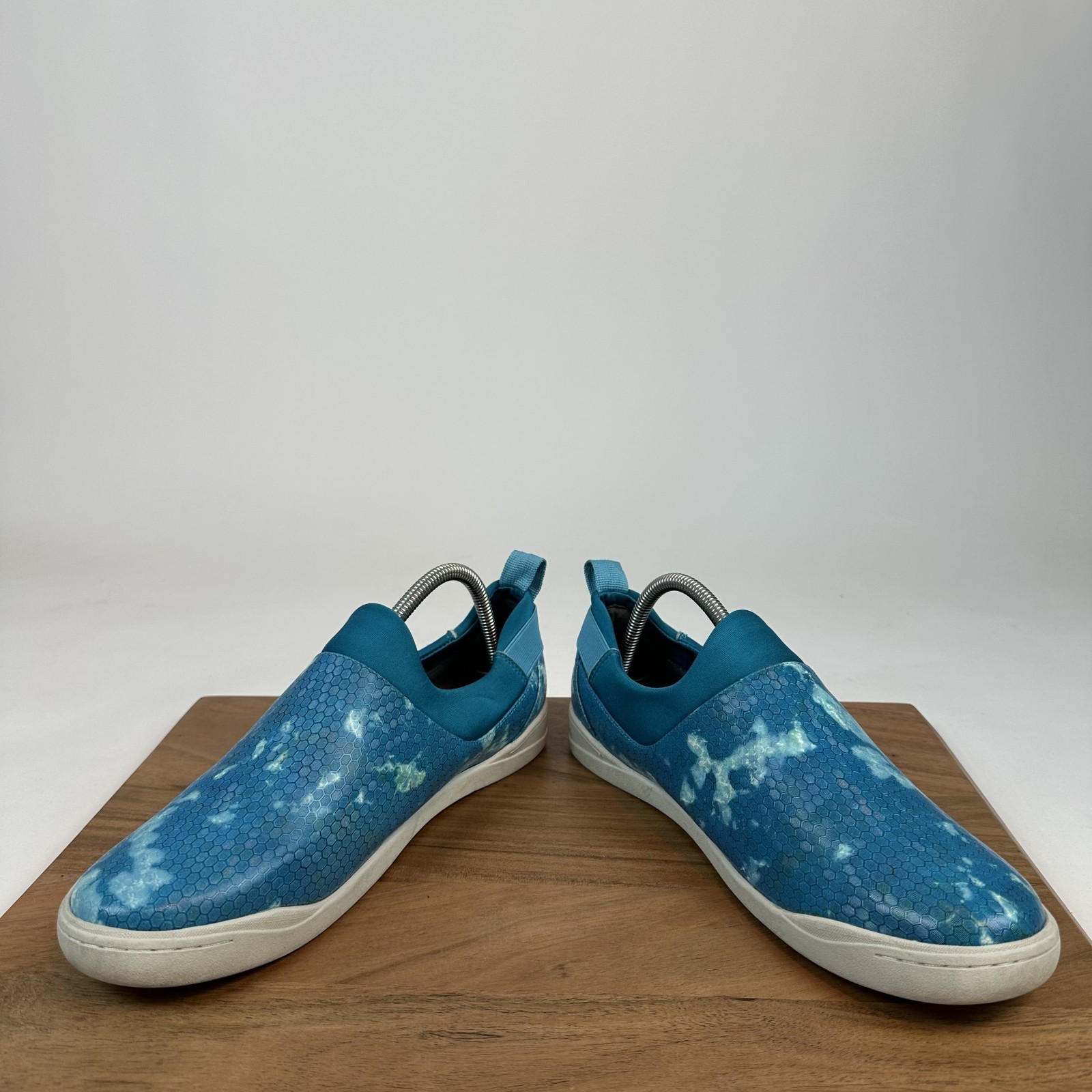 Womens Softwalk Maya Lifestyle Teal Spotted Leather Pull On Sneakers Size 11 M
