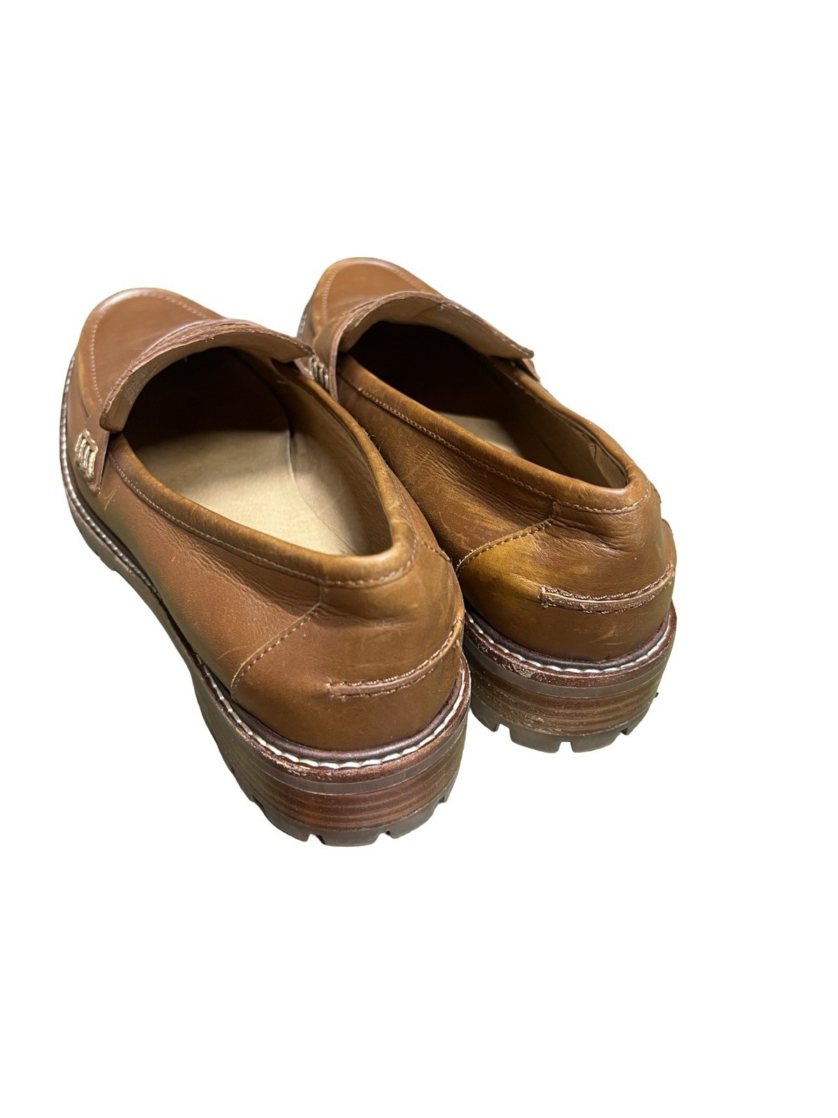 MADEWELL Corinne Lugsole Loafers English Saddle Brown Leather Chunky 90s Sz 9