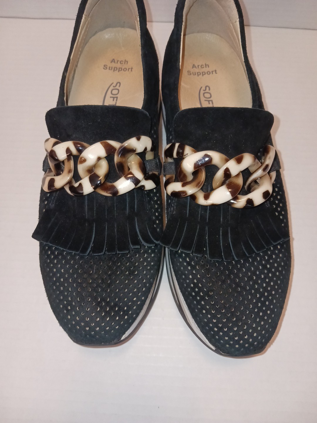 Softwaves Cadie 36 1/2 Women’s Sz 6 Shoes Black Arch Support Platform Sneakers