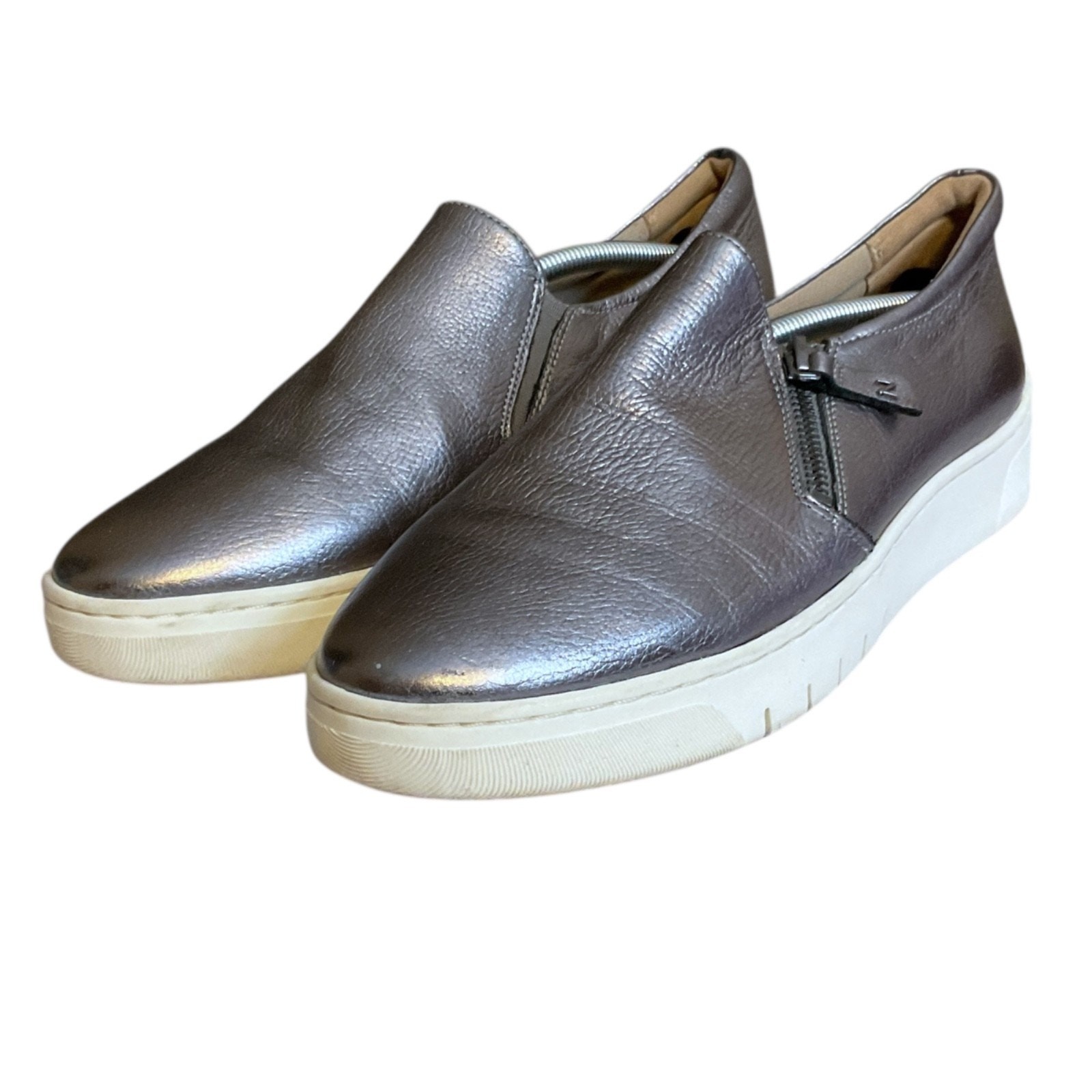 Naturalizer Hawthorn Leather 9.5 M Comfort Shoes Women’s Pewter Side Zip