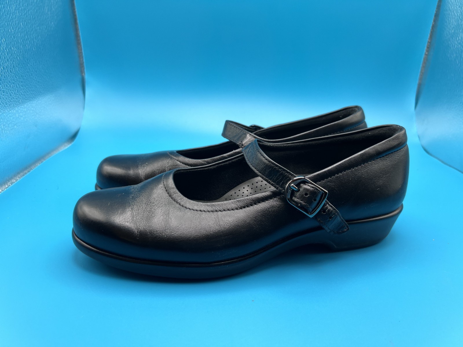 SAS Maria Women’s Black Leather Mary Jane Comfort Shoes Size 7 Tripad USA Made