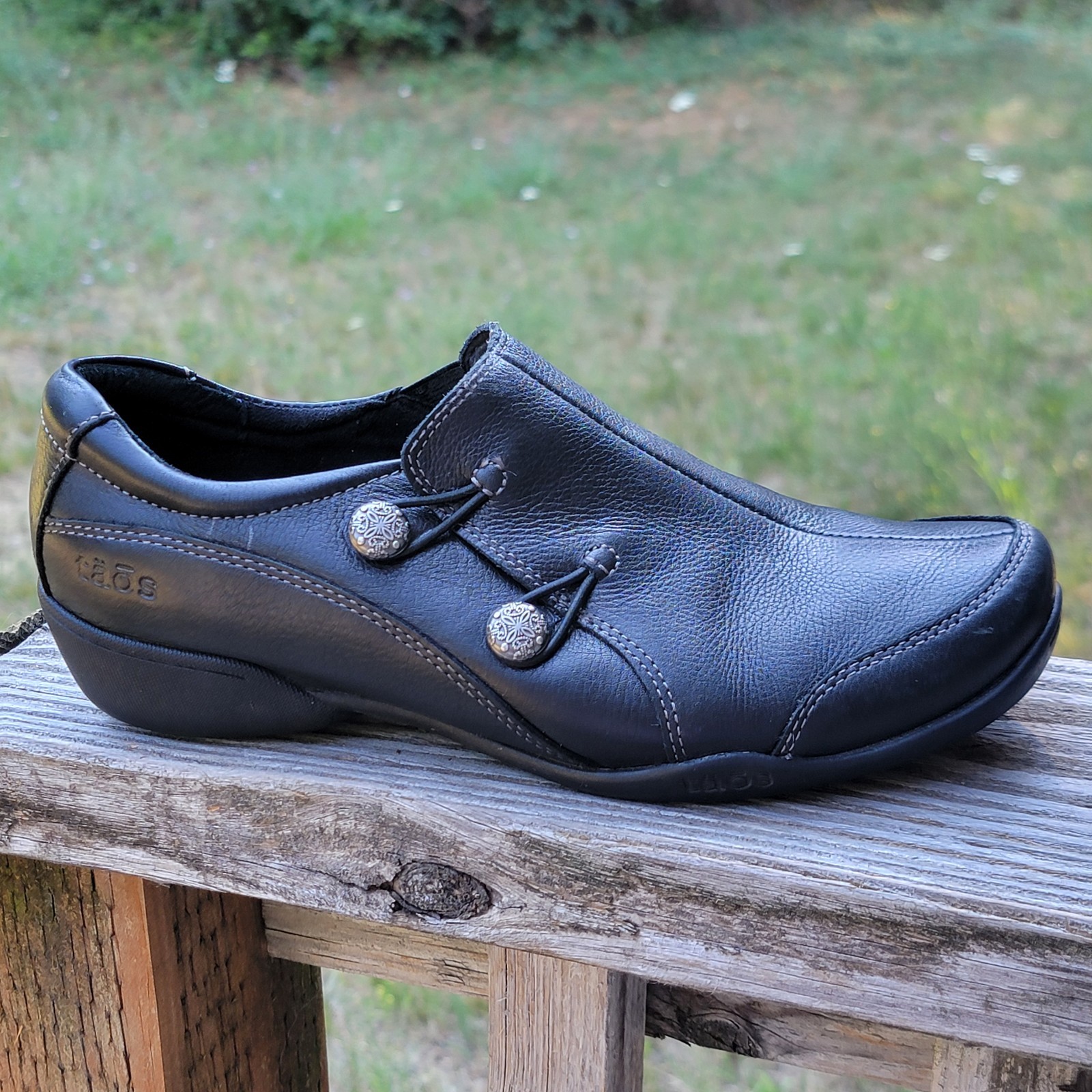 Taos Encore Women’s Size 8.5 Black Leather Shoe Loafer Work Shootie Comfy Flat