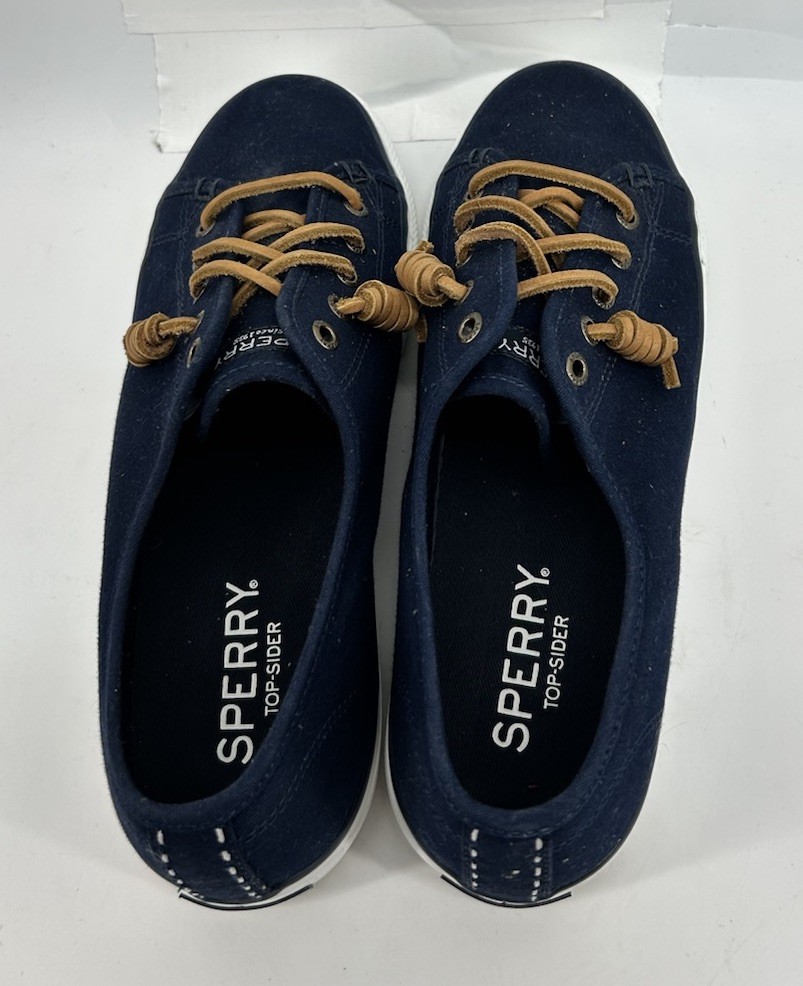 Sperry Top Sider Seacoast Navy Blue Canvas Sneaker STS99185 Women’s 8.5M