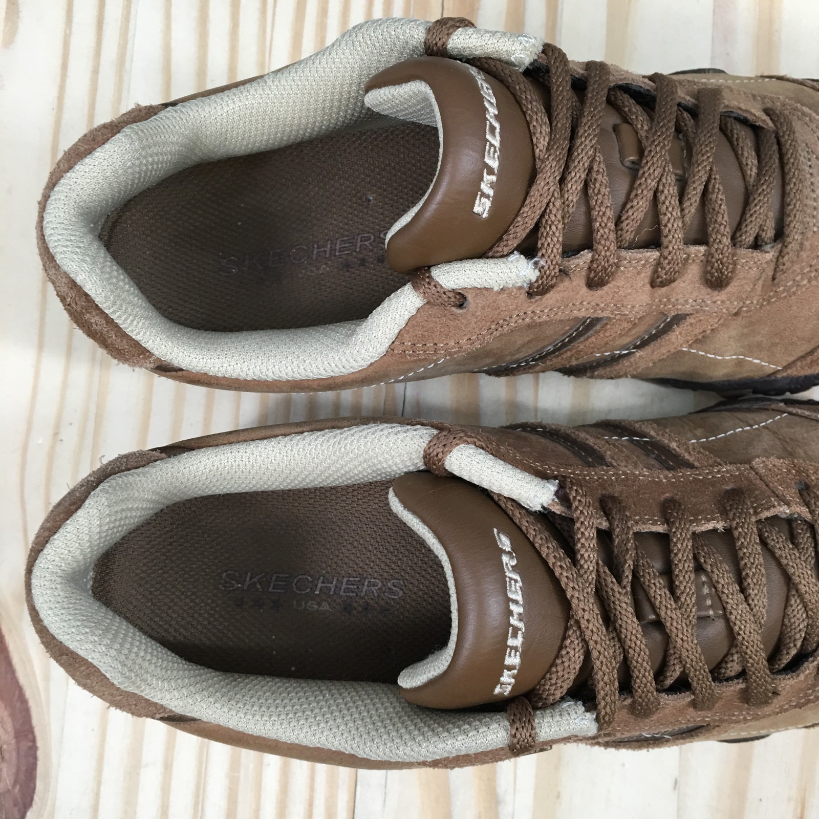 Skechers Shoes Womens 7 Trail Hiking Sneakers Lace Up Low Top Leather Brown