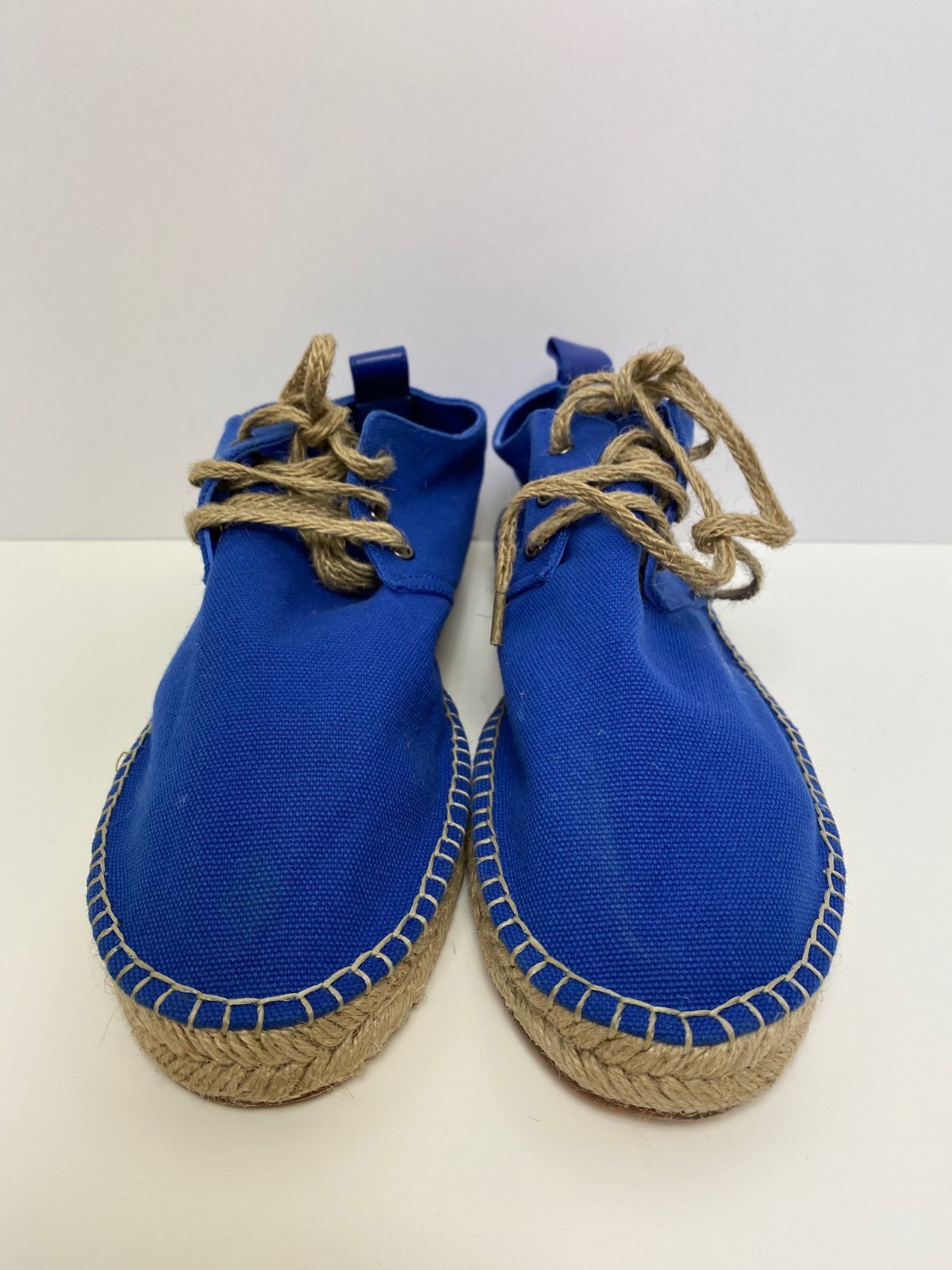 Hermes Espadrilles Hightop Canvas Electric Blue Size 39EU 5UK 6US