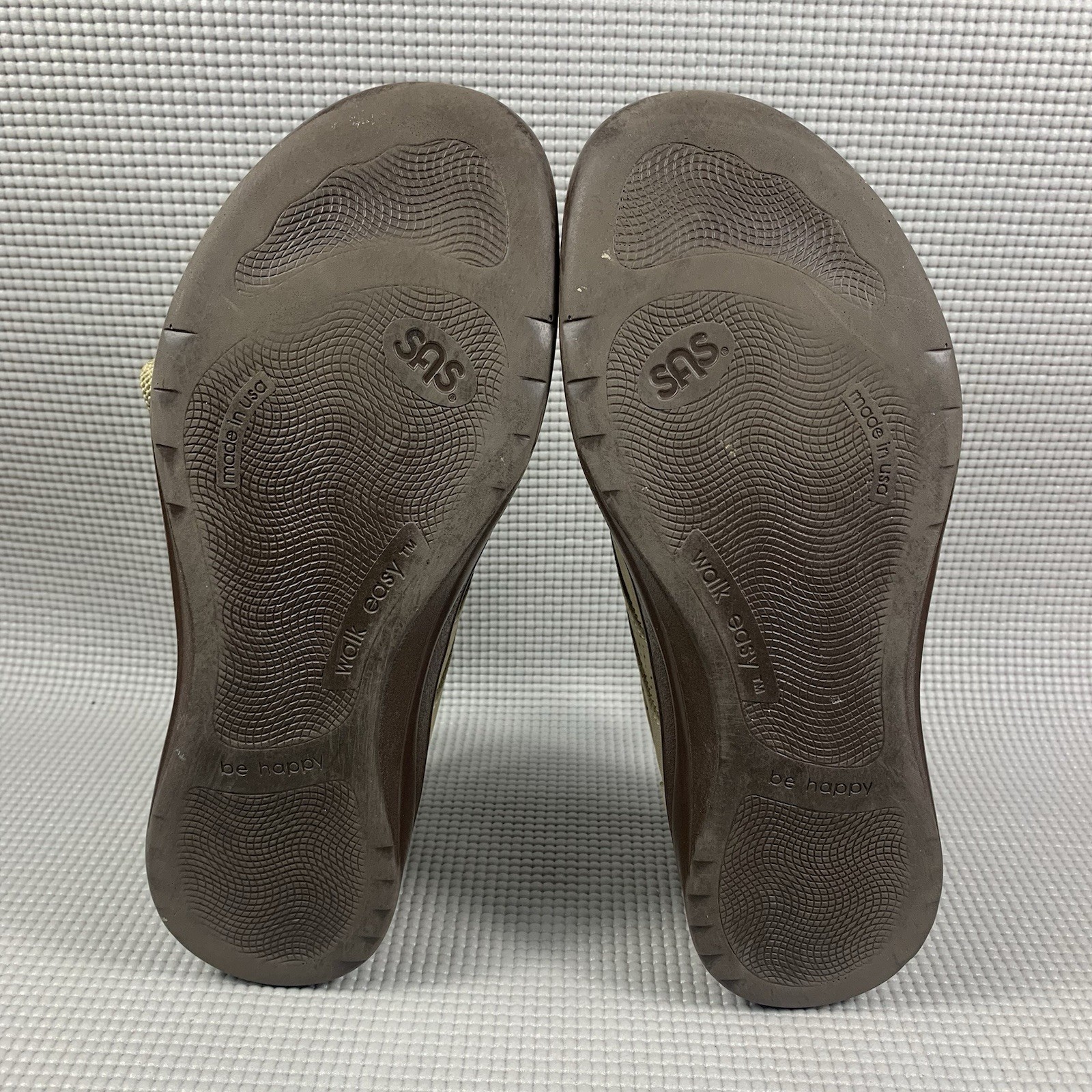 SAS Walk Easy Lace Up Shoes Womens Size 9.5 W Wide Tan Leather