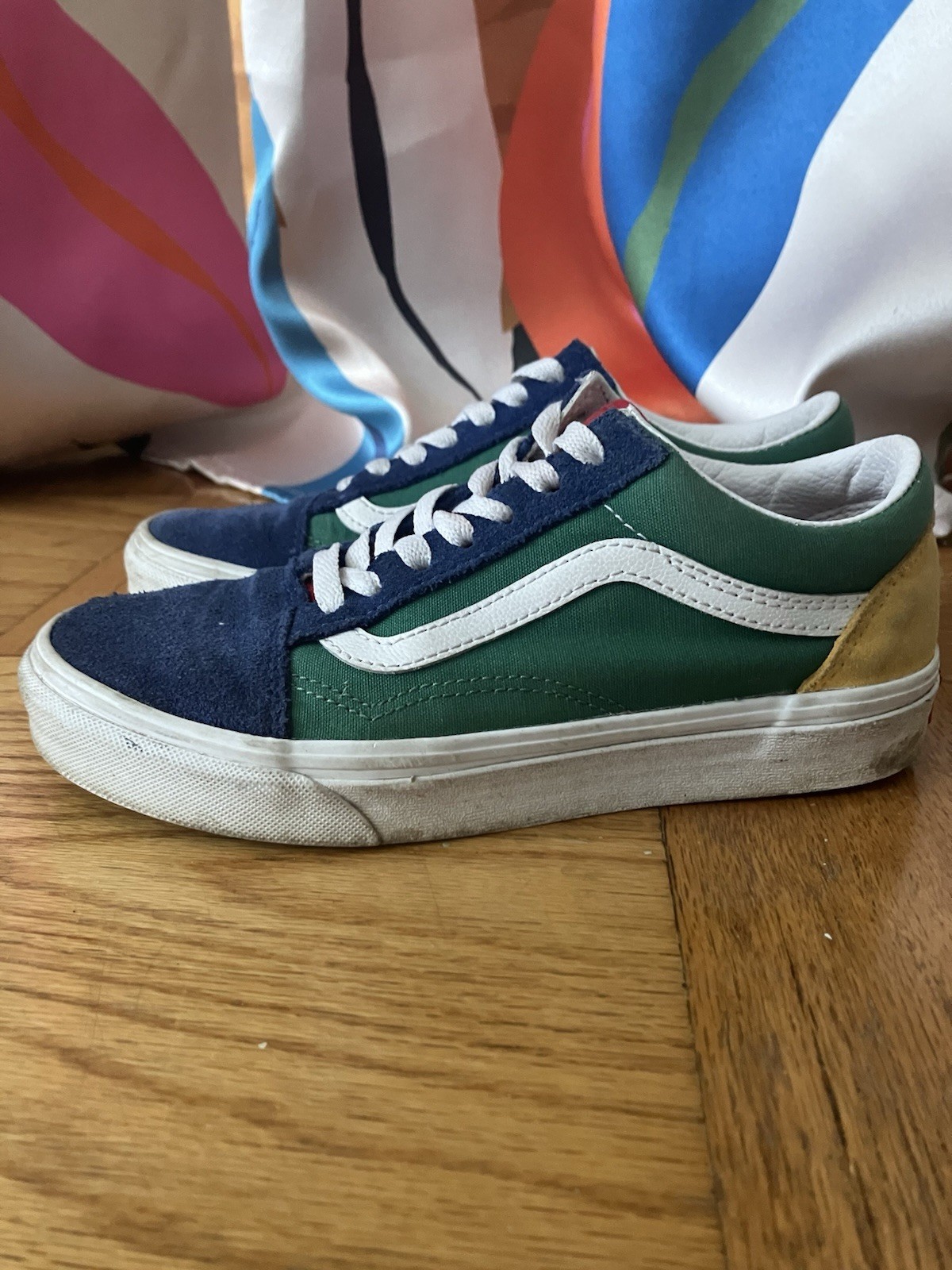 Vans Old Skool Yacht Club Rainbow Suede Low Skate Sneakers M 5 W 6.5