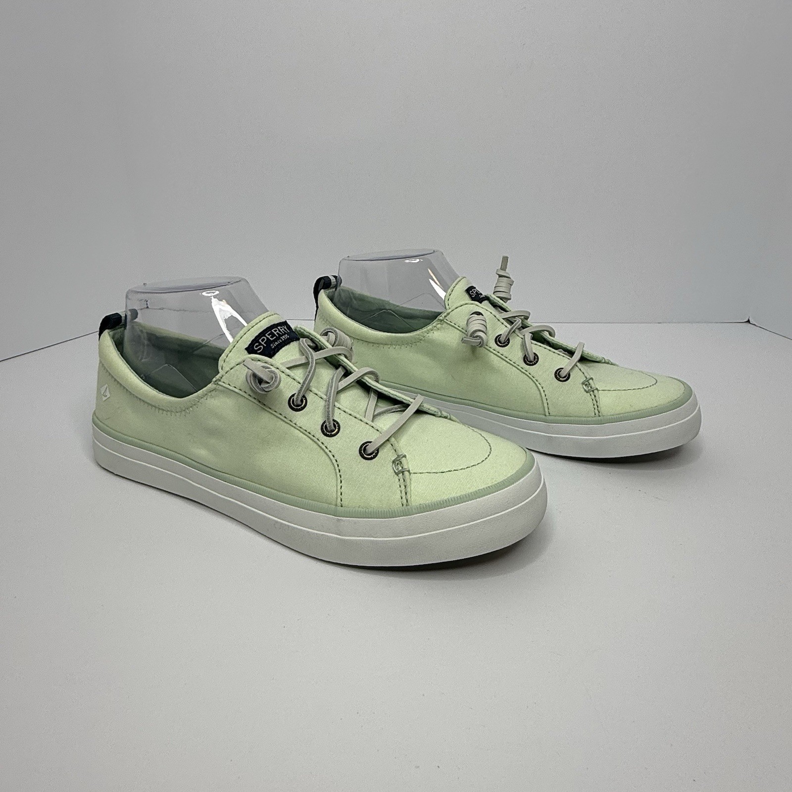 Sperry Women’s Top Sider Canvas Sneakers Boat Shoes Mint Green STS84905 Size 8.5